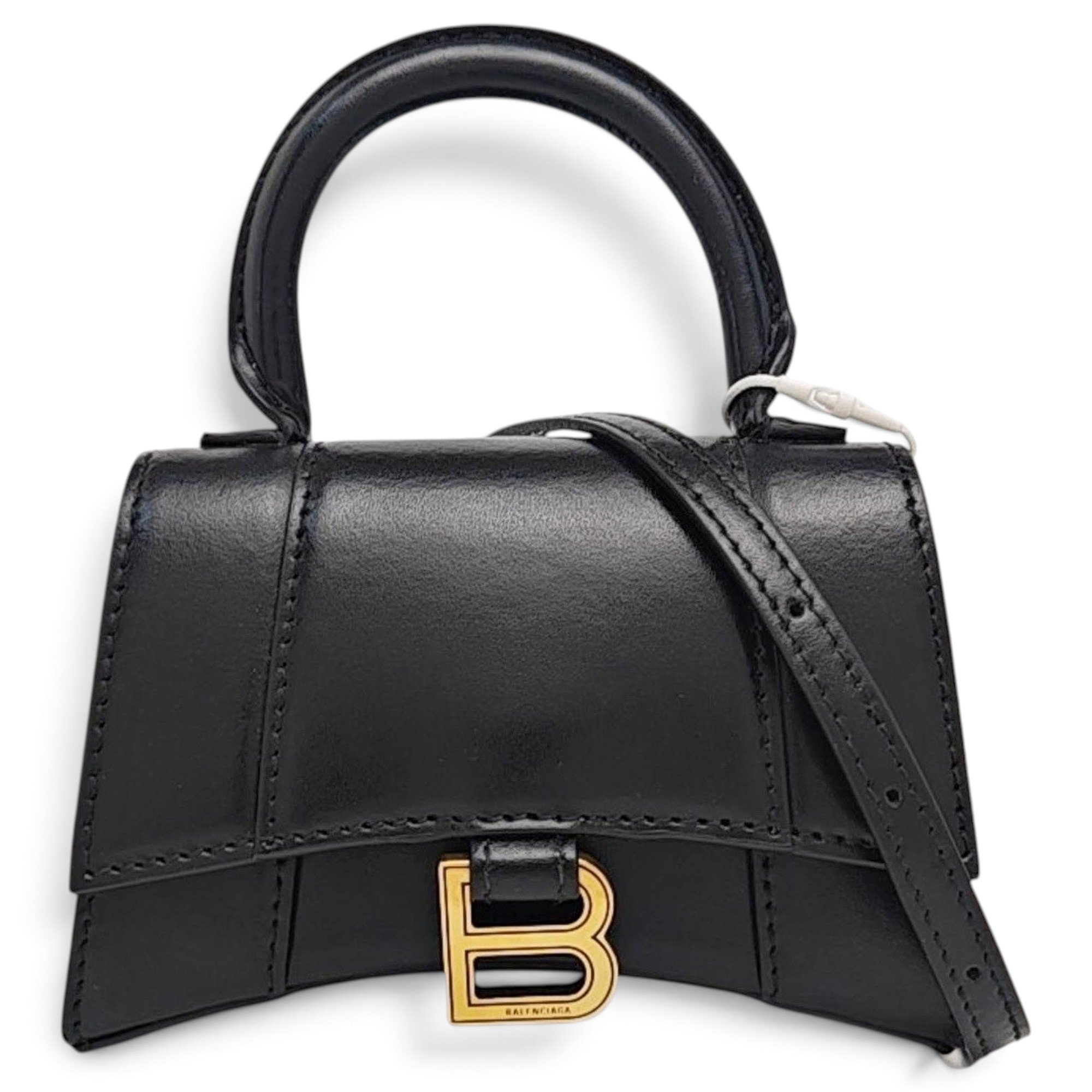Hourglass leather handbag