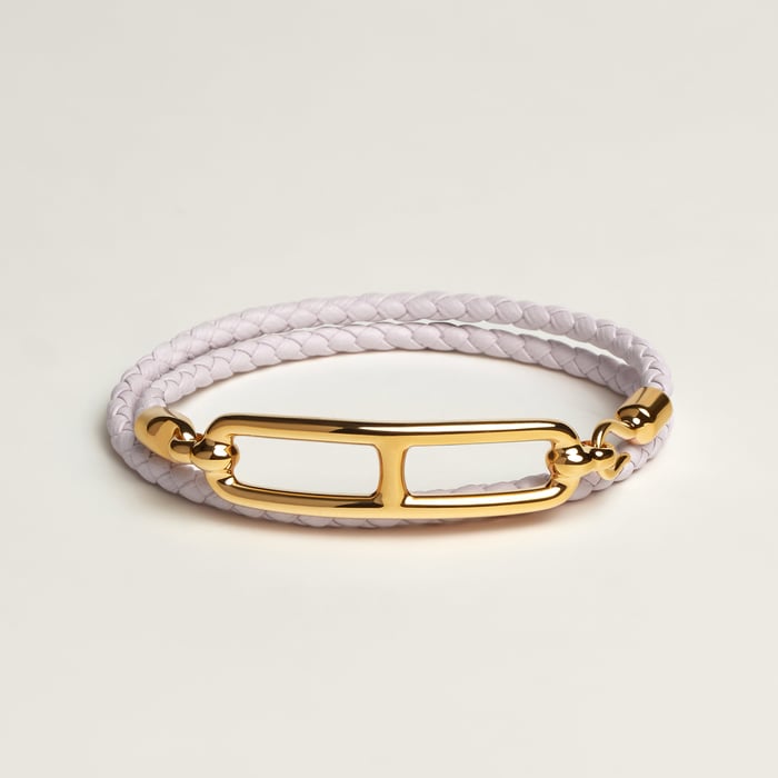 Mauve Pâle Roulis Double Tour Bracelet