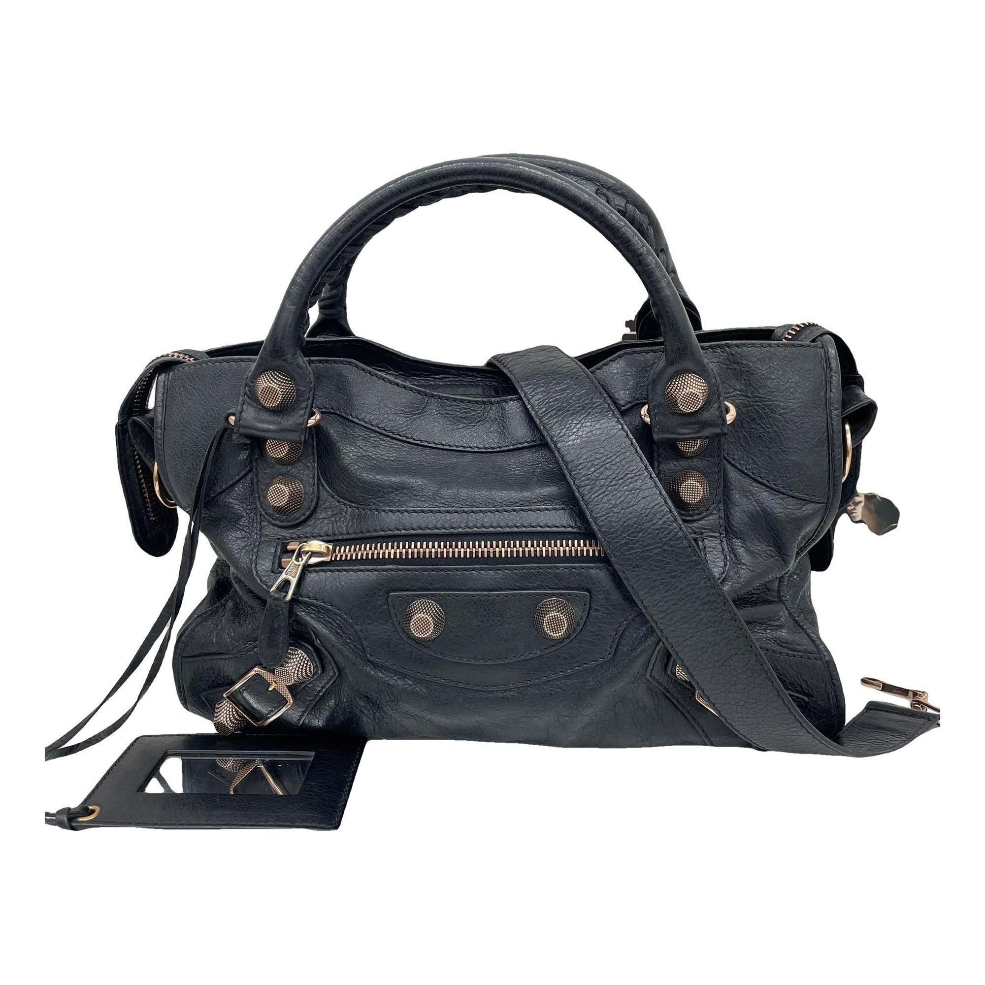 City leather handbag