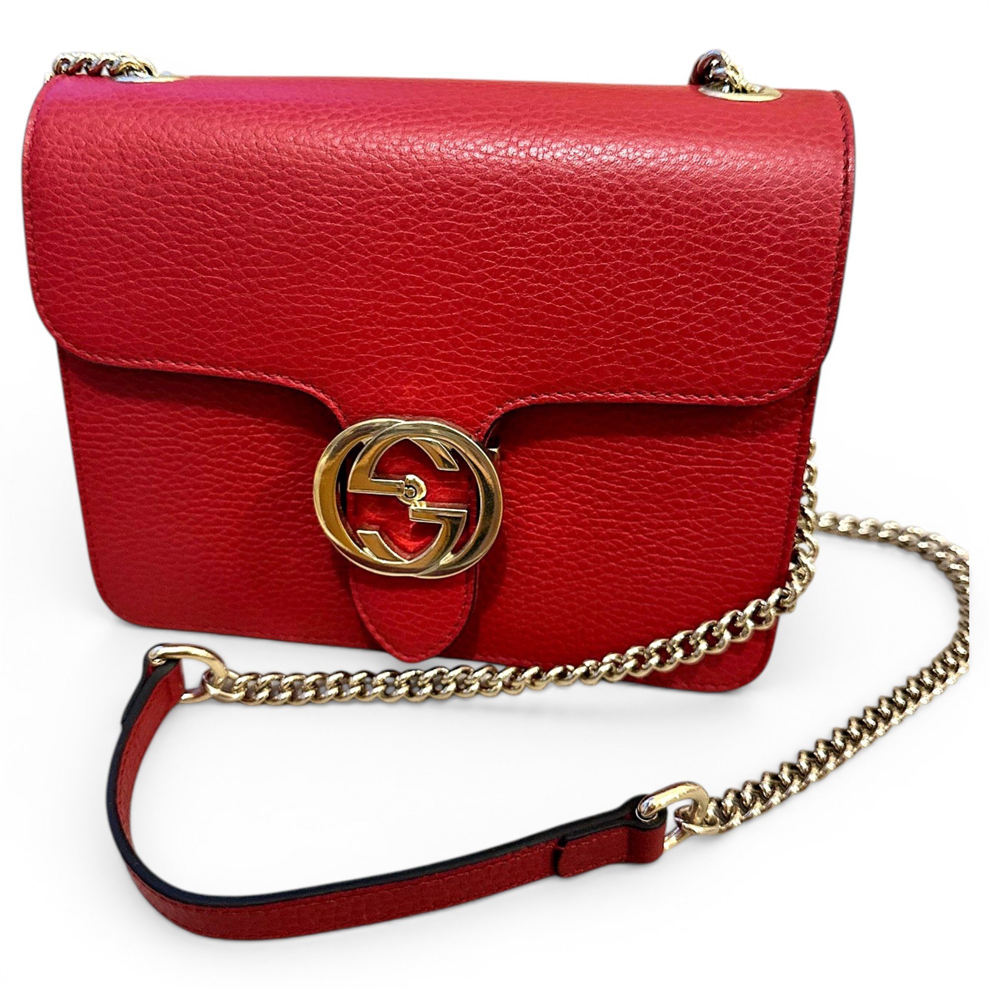Interlocking leather handbag