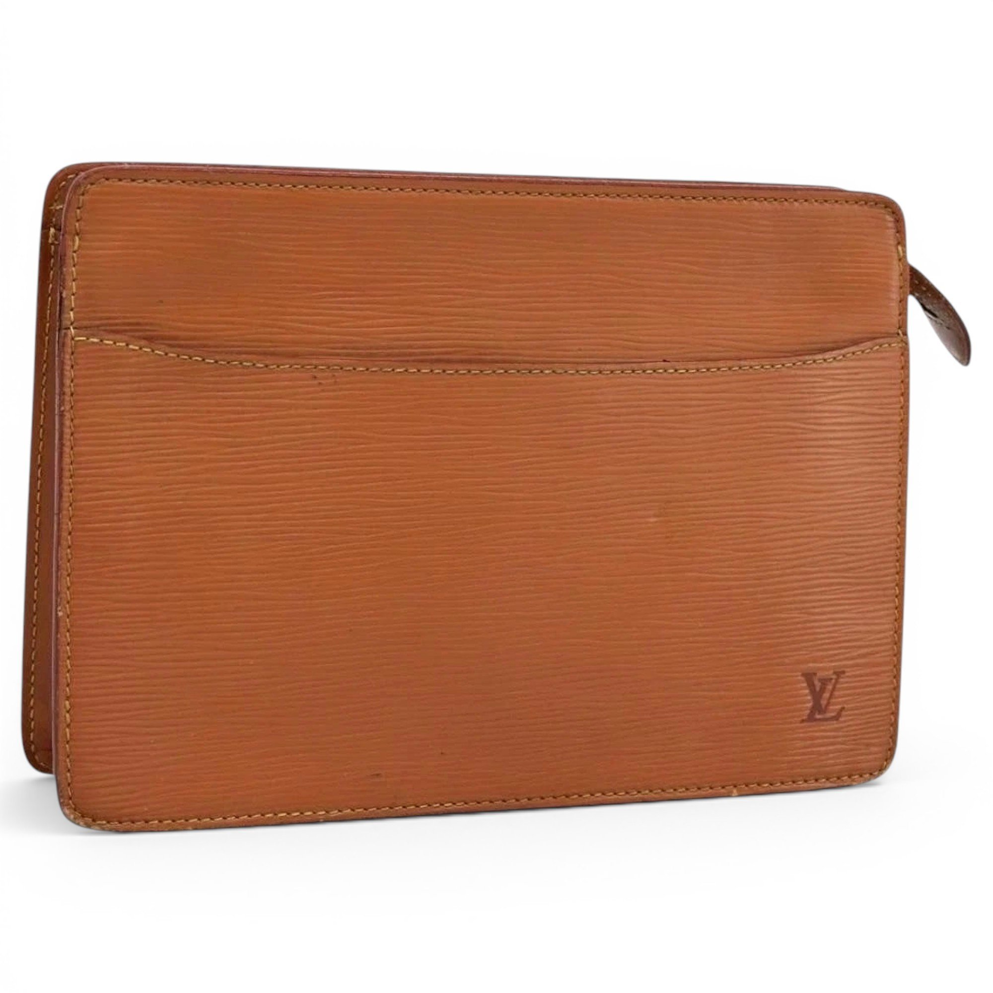 Leather clutch bag