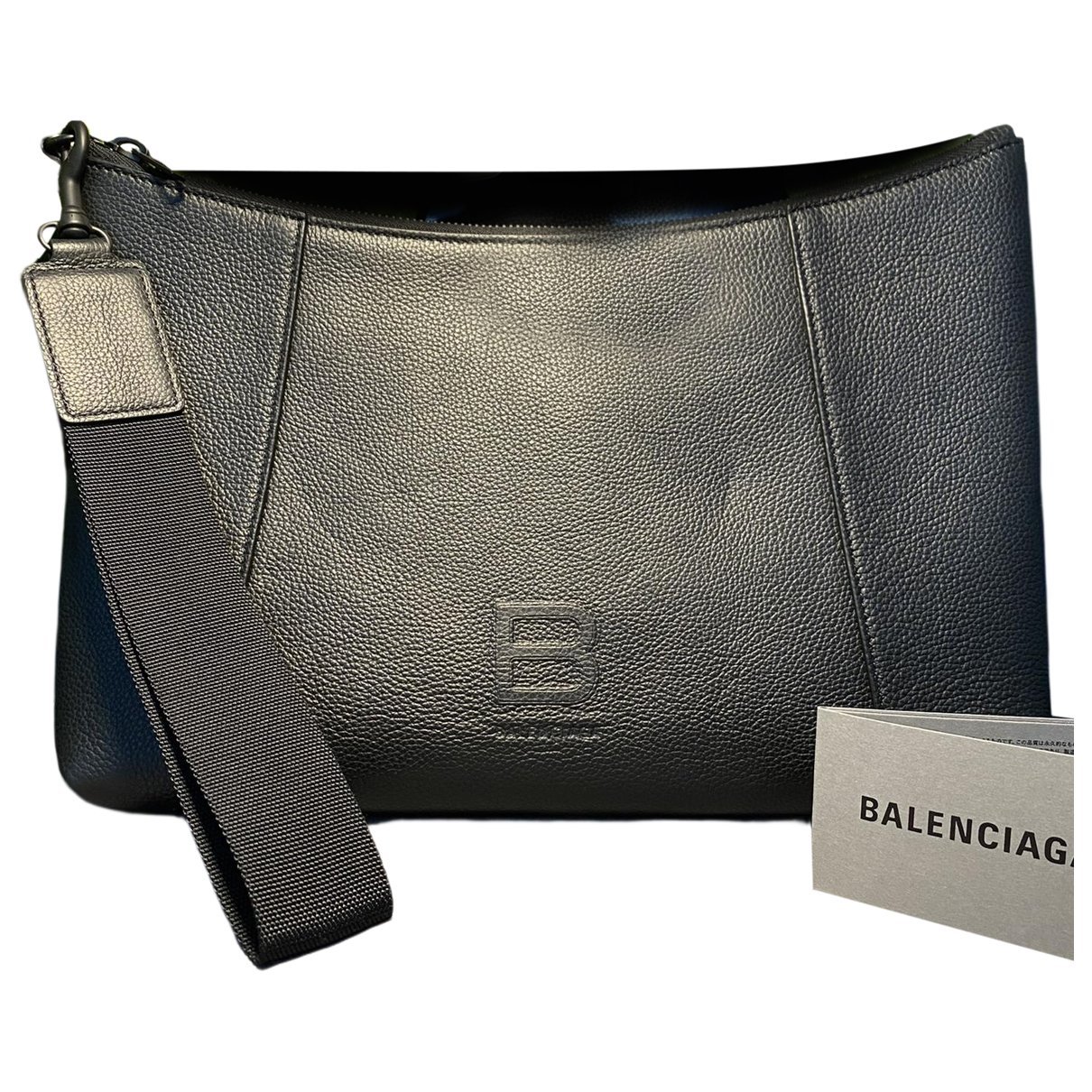 Leather clutch bag