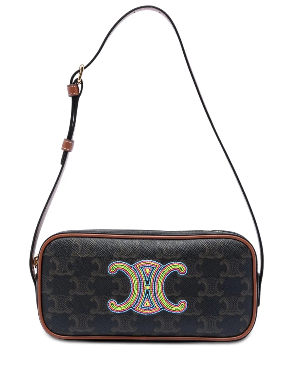 Celine 2022 Mini Triomphe Cuir Coated Canvas Camera Bag shoulder bag