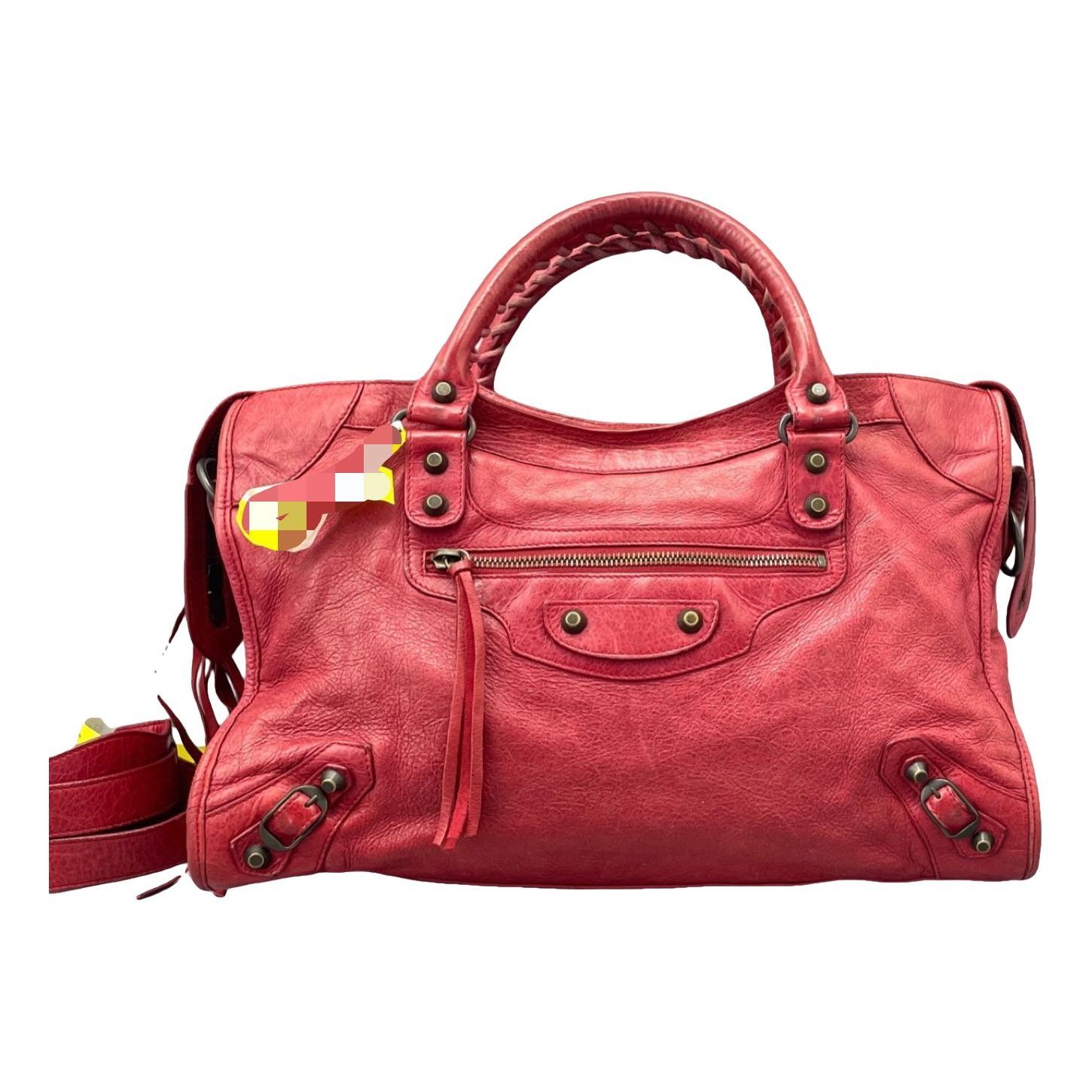 City leather handbag