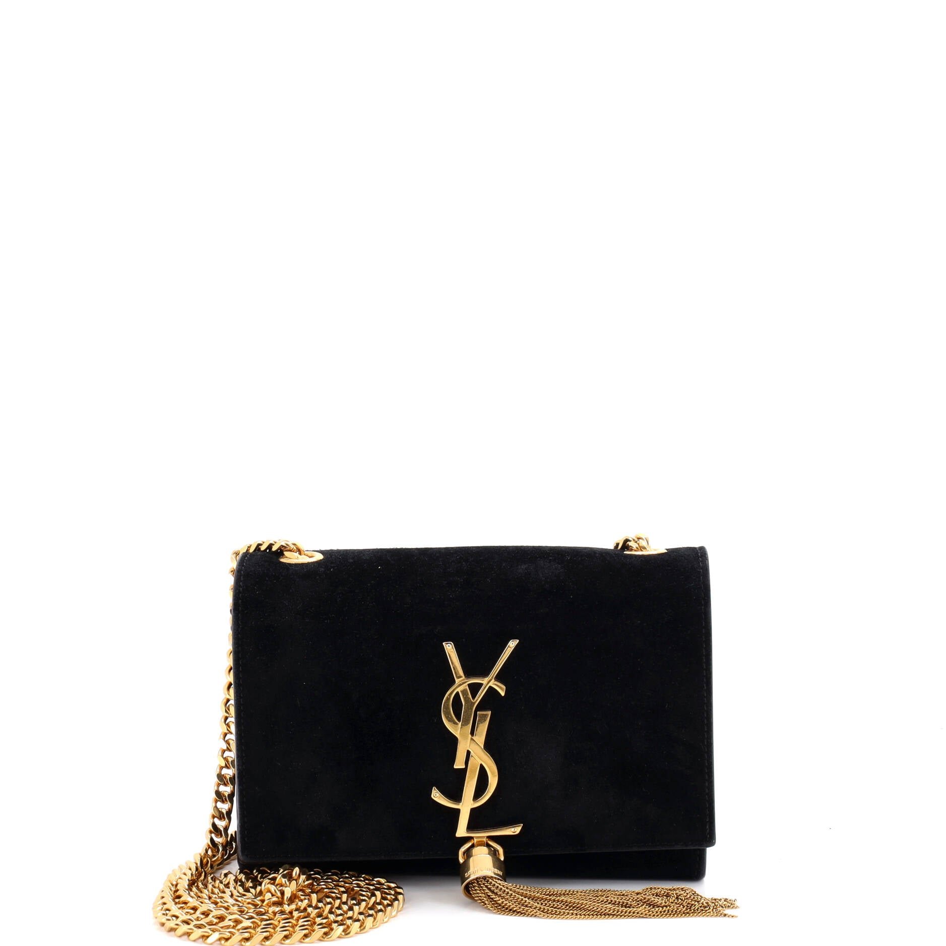 Classic Monogram Tassel Crossbody Bag Suede Small