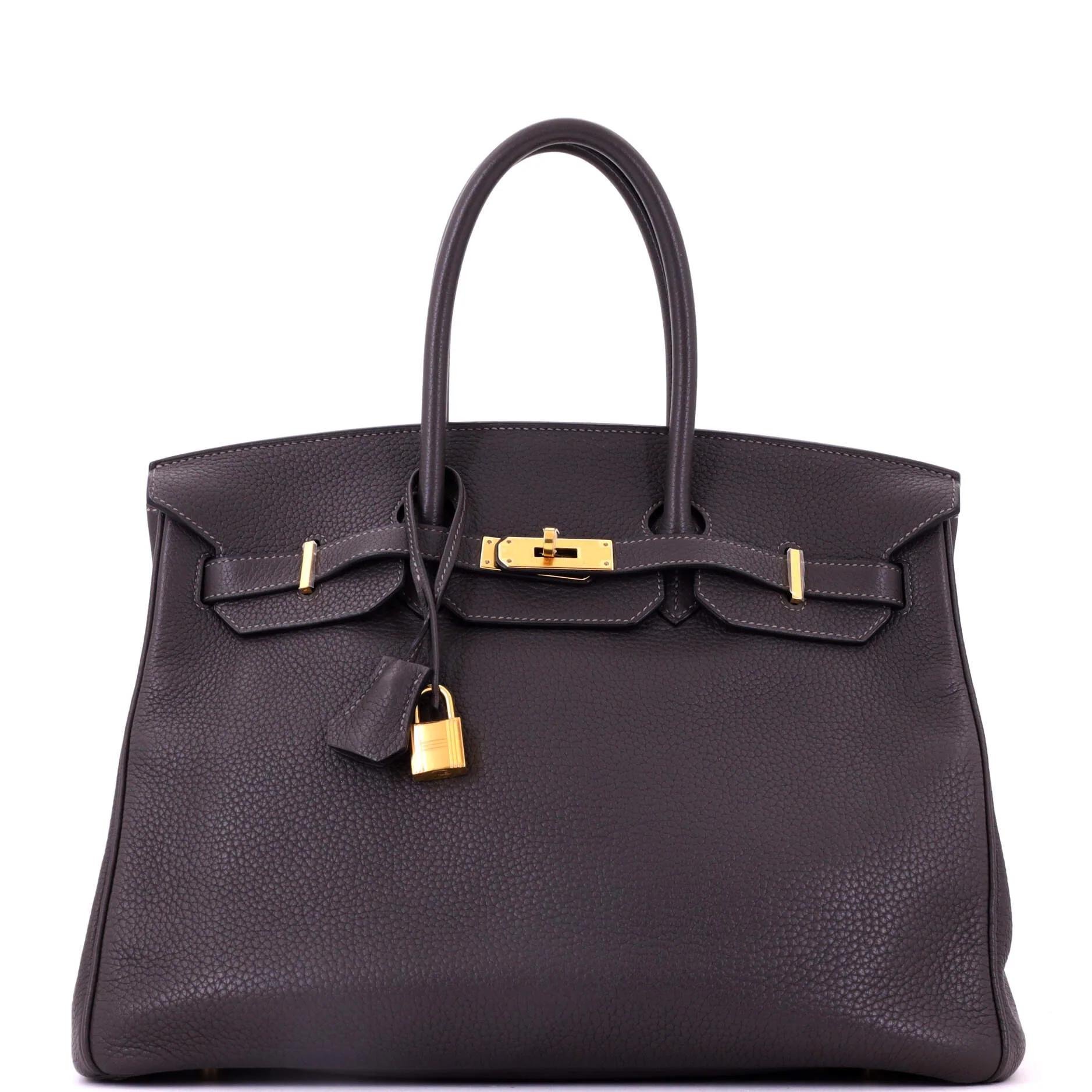 Hermes Birkin 35 Handbag Graphite Clemence Leather 2011