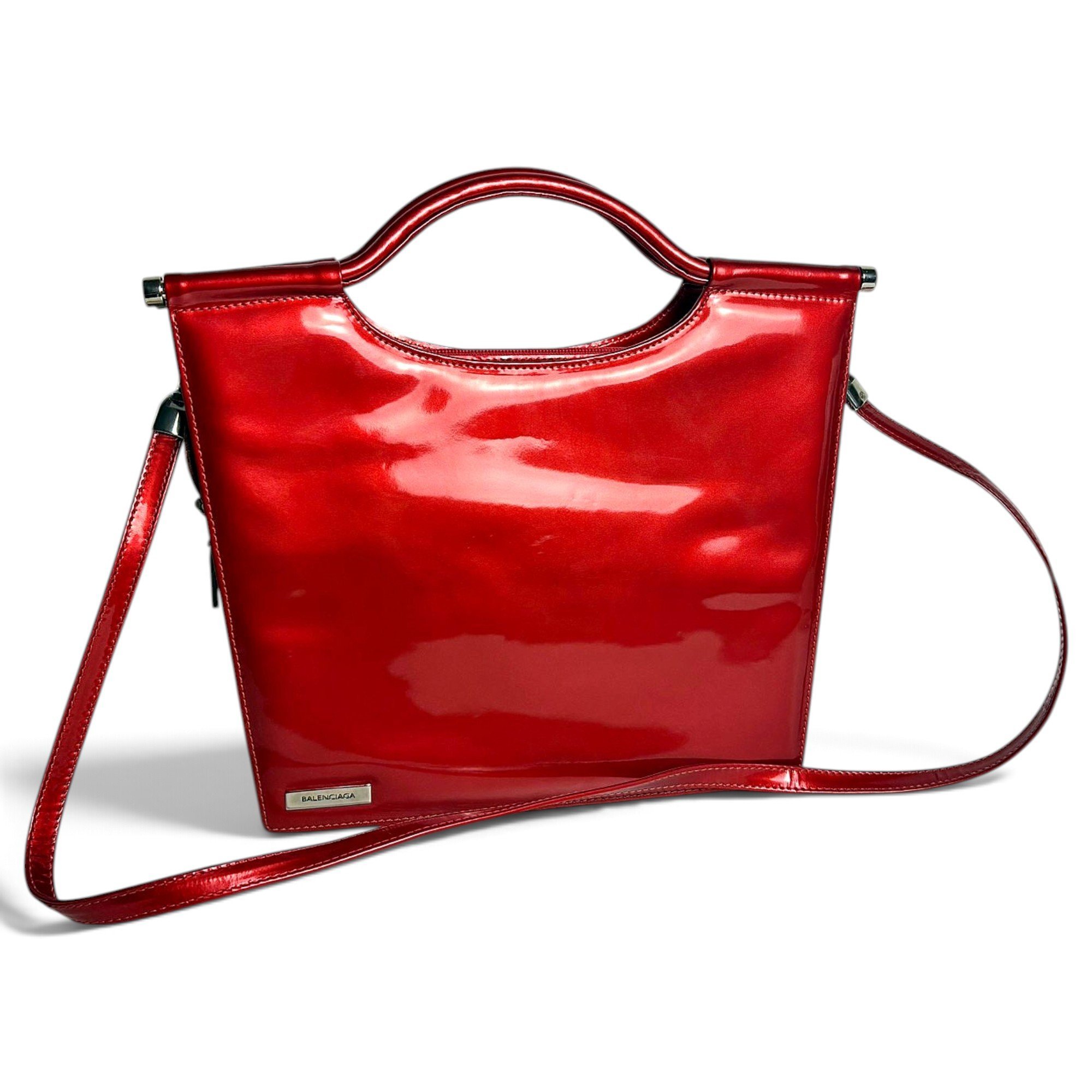 Blackout vinyl handbag