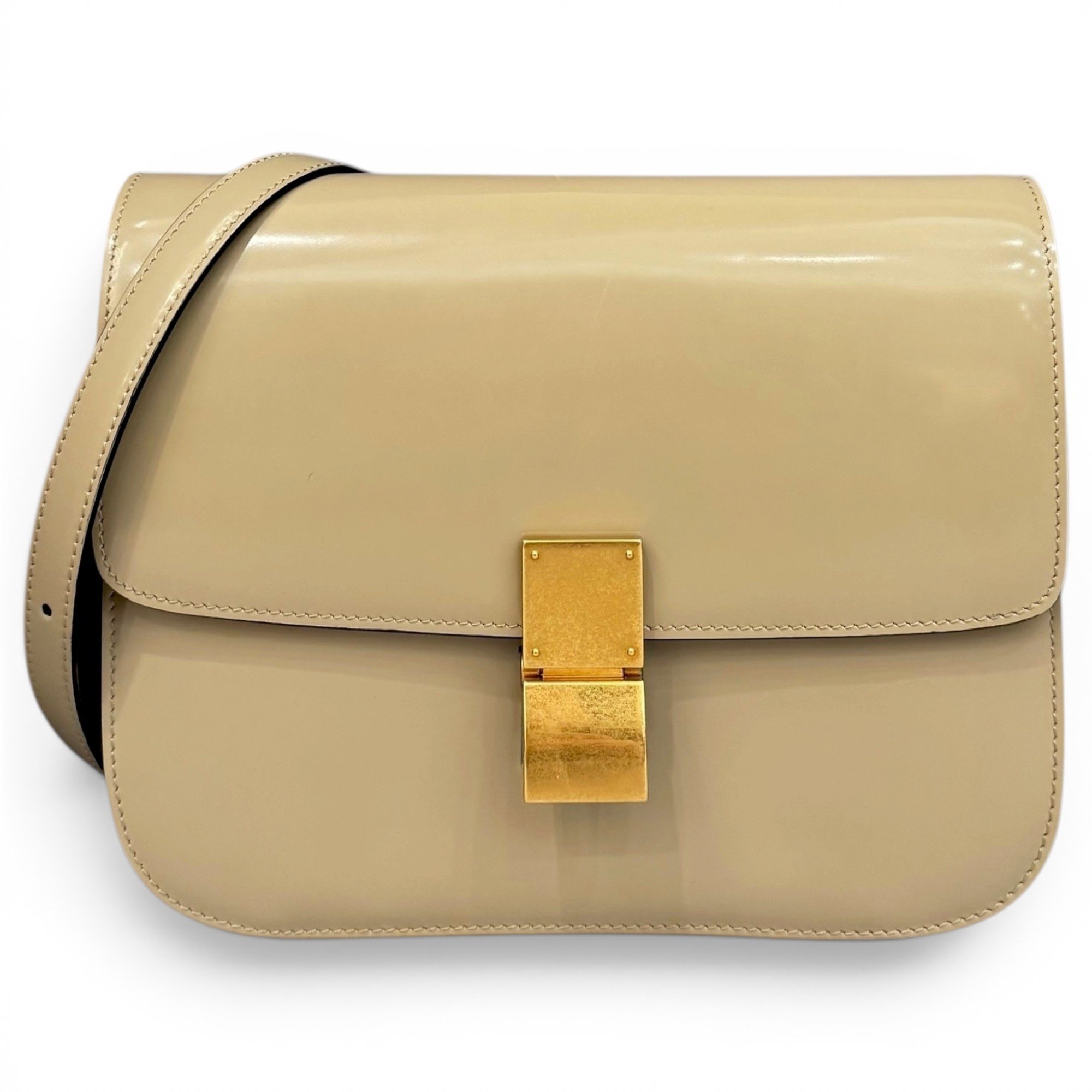 Classic patent leather handbag