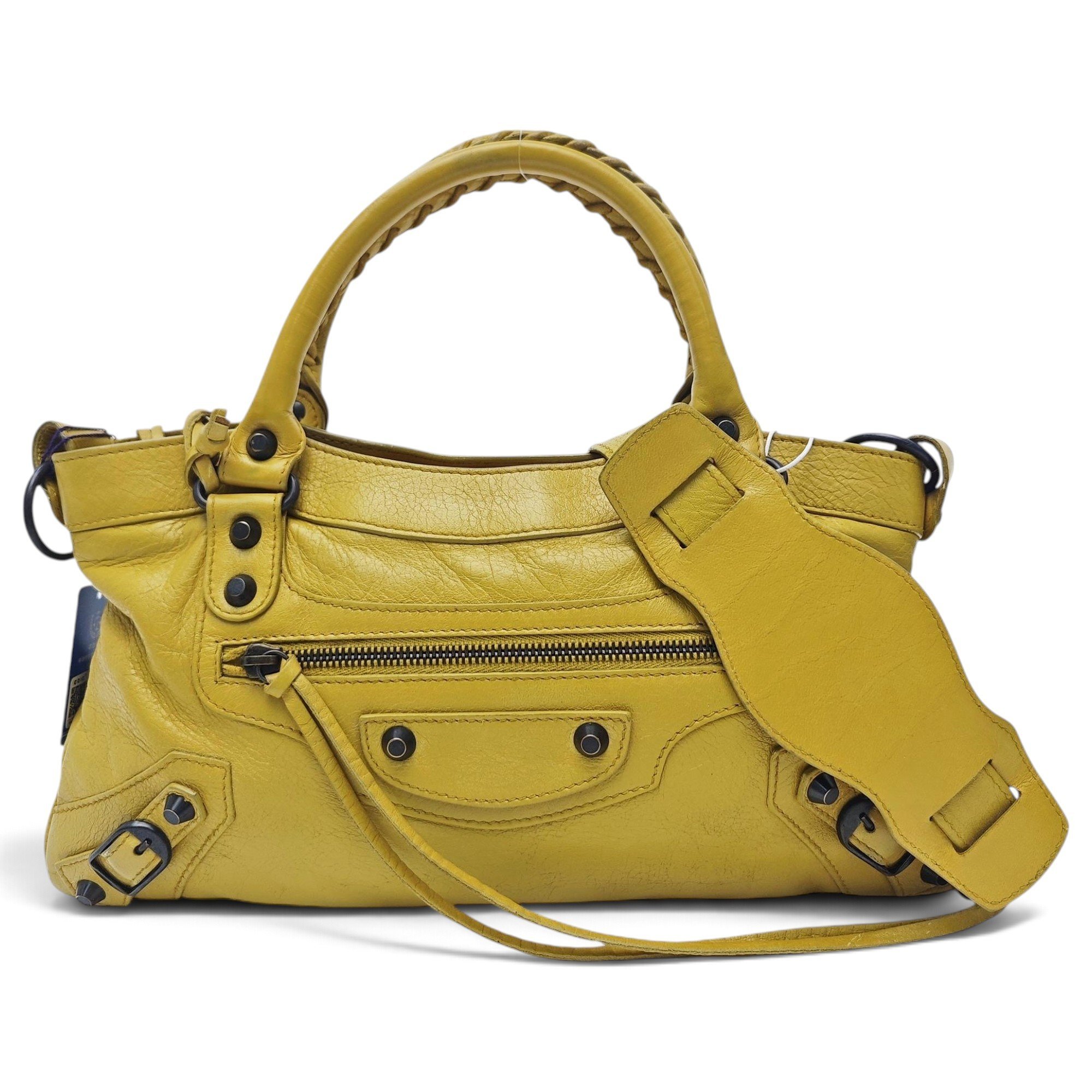 City leather handbag