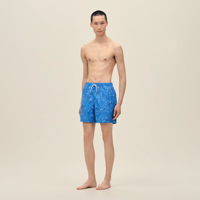 Bleu Vif "Calligraphie Equestre" Swim Trunks