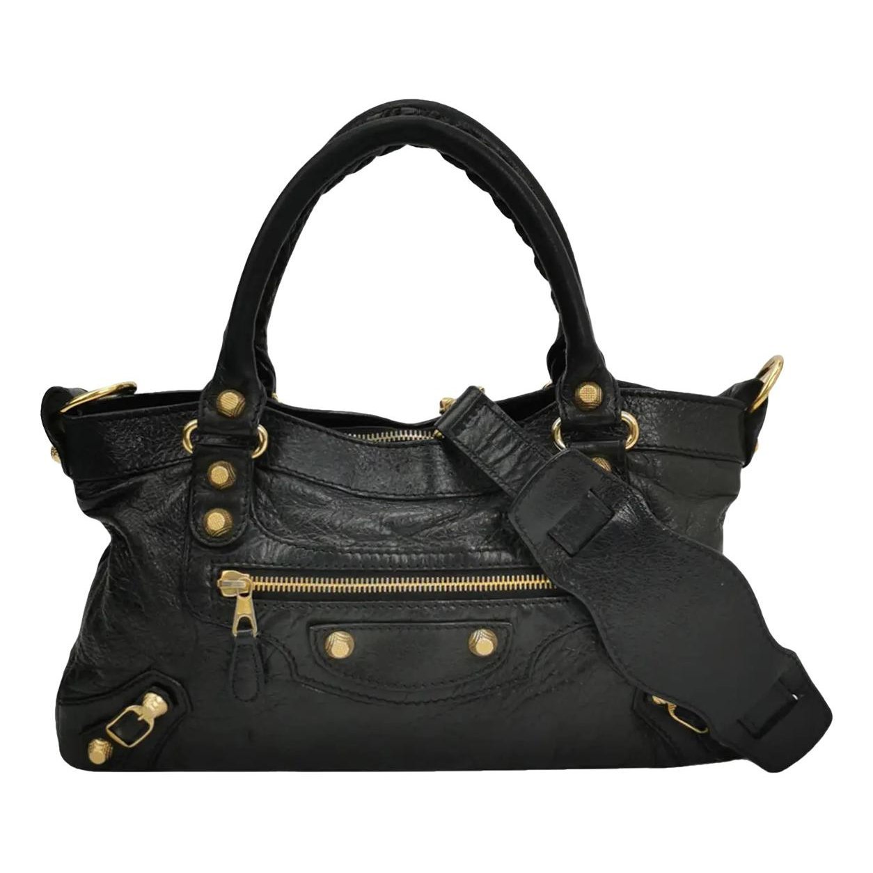 City leather handbag