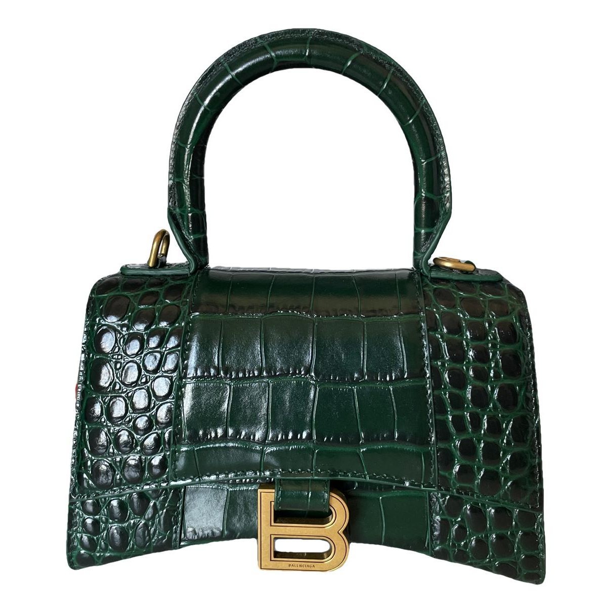 Hourglass leather handbag