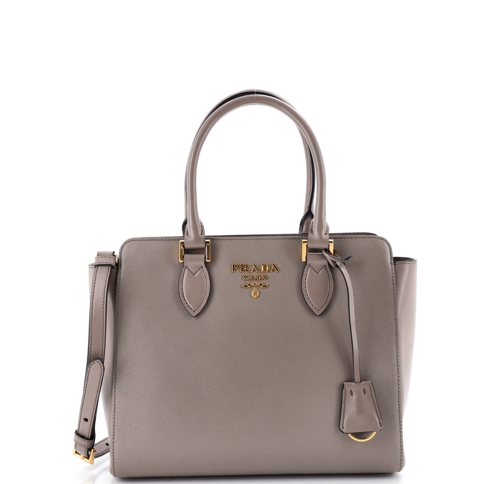 Prada Convertible Open Tote Saffiano Leather Small