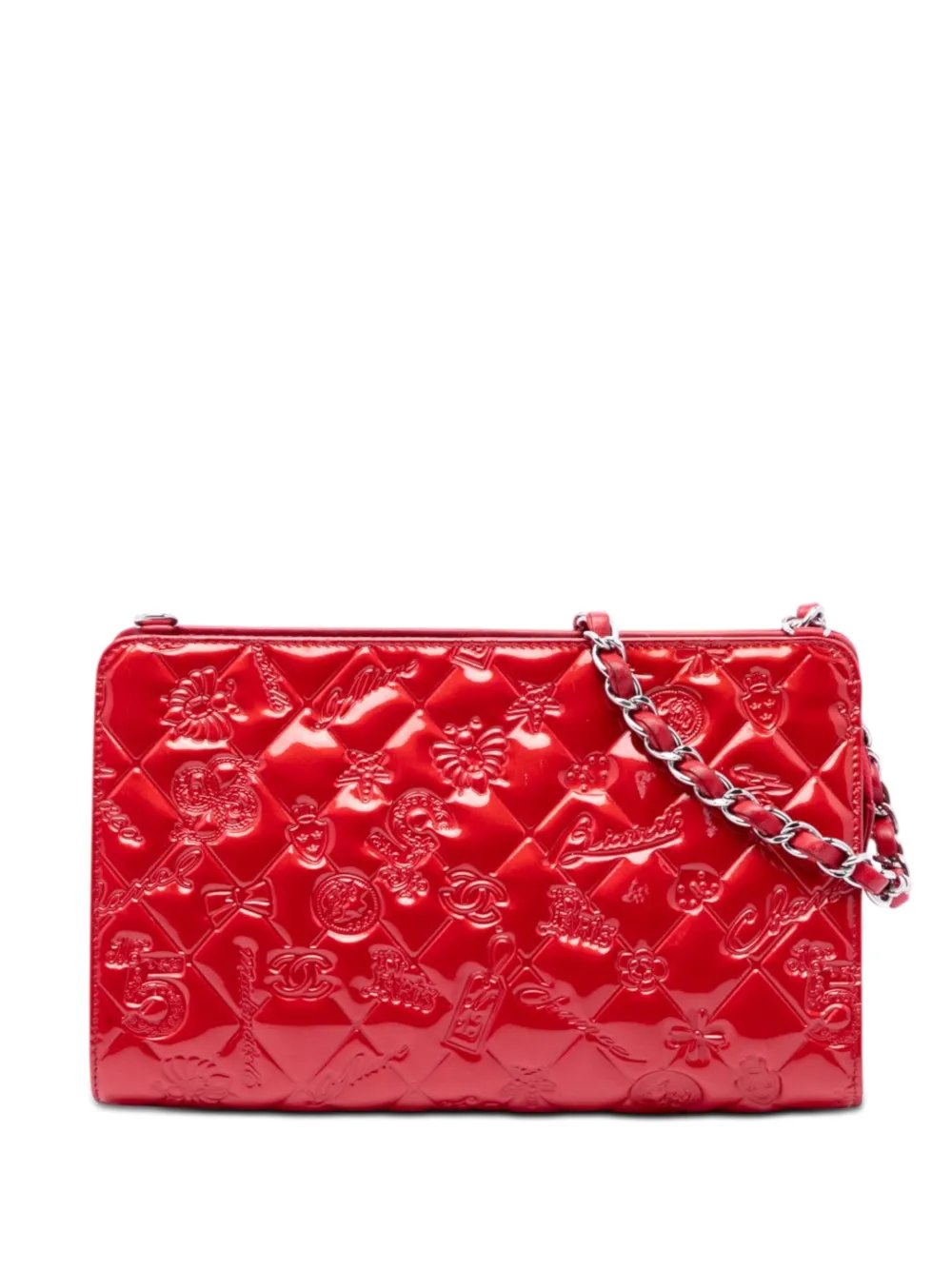 2009-2010 Quilted Patent Embossed Lucky Symbols Pochette shoulder bag