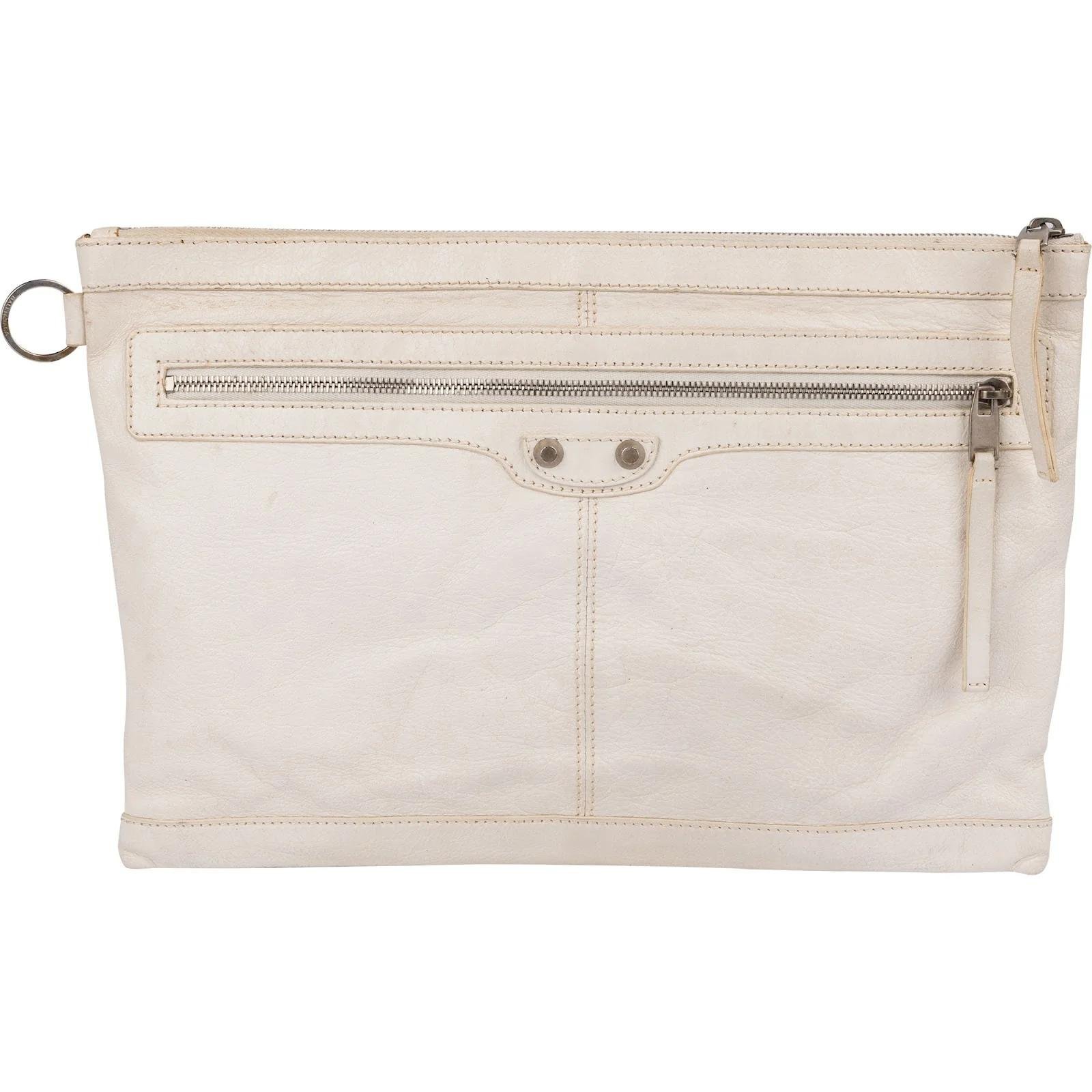 Leather clutch bag