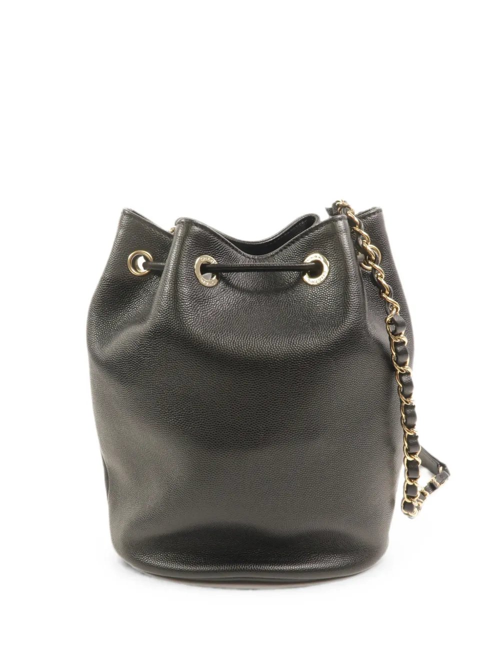 CC logo-detail studded bucket bag