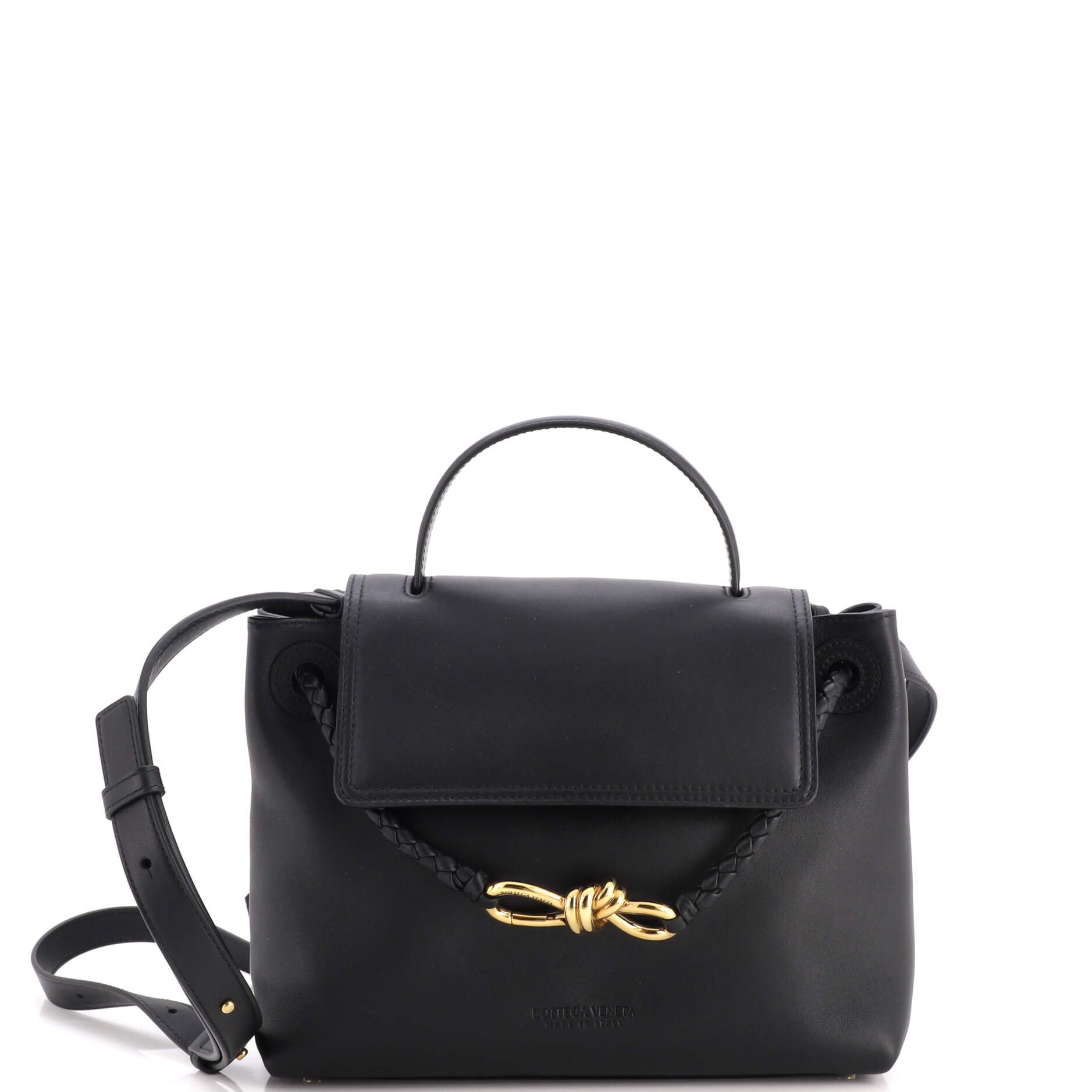 Ciao Ciao Top Handle Bag Leather with Intrecciato Detail Small