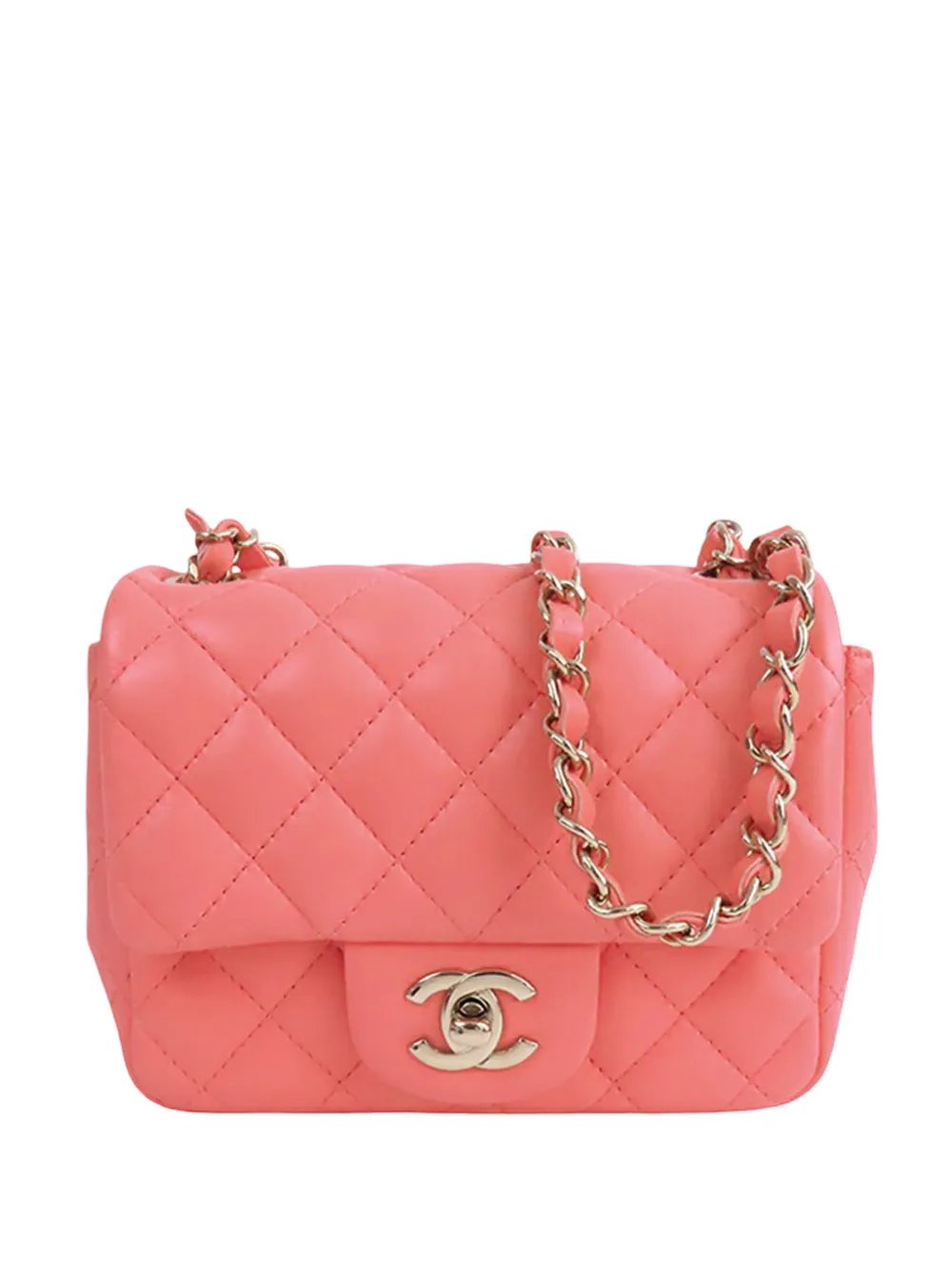 2021-2026 Mini Square Classic Lambskin Single Flap crossbody bag