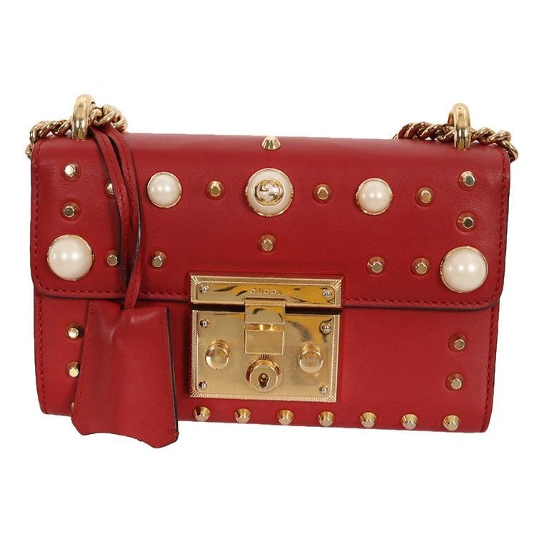 Padlock leather handbag