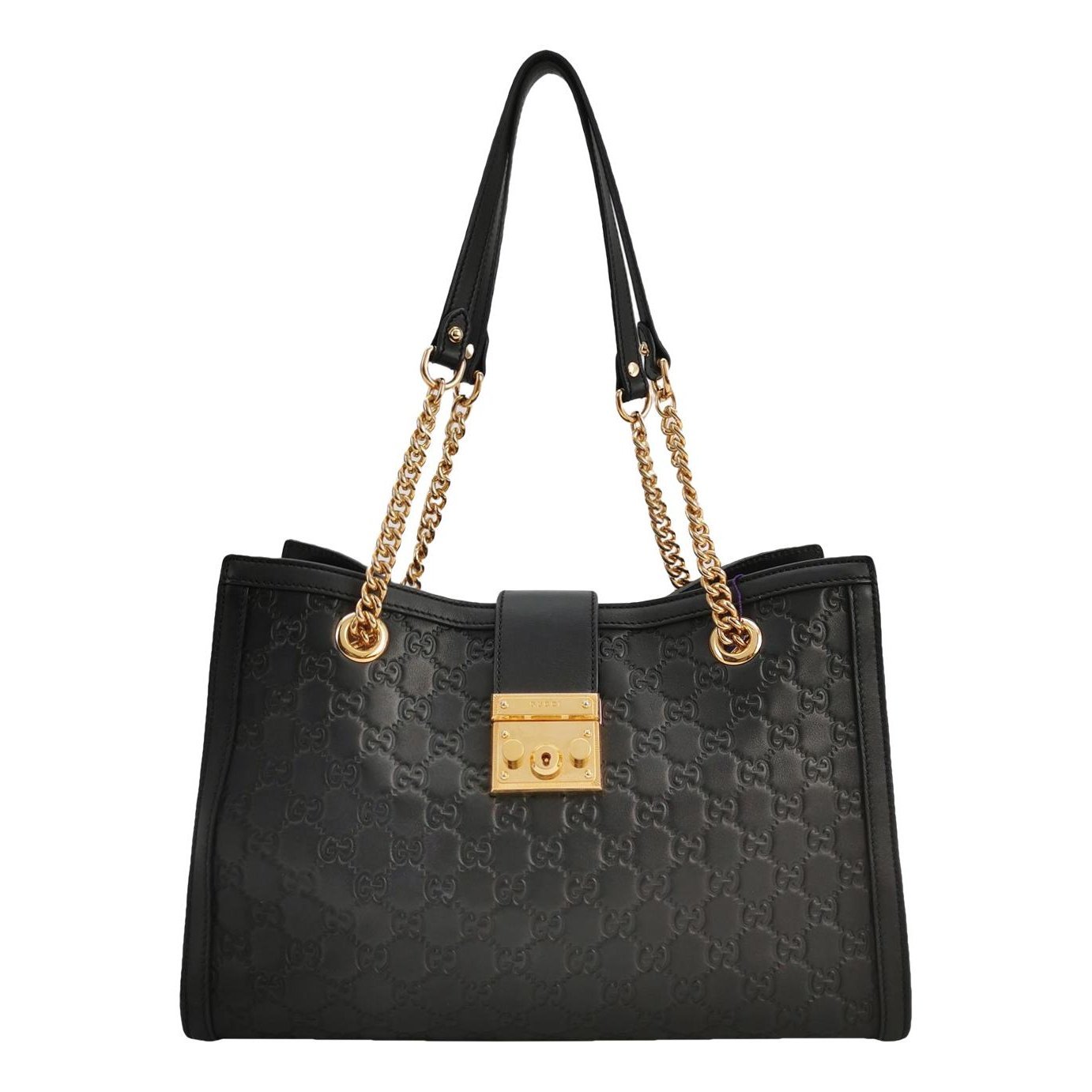 Padlock leather handbag