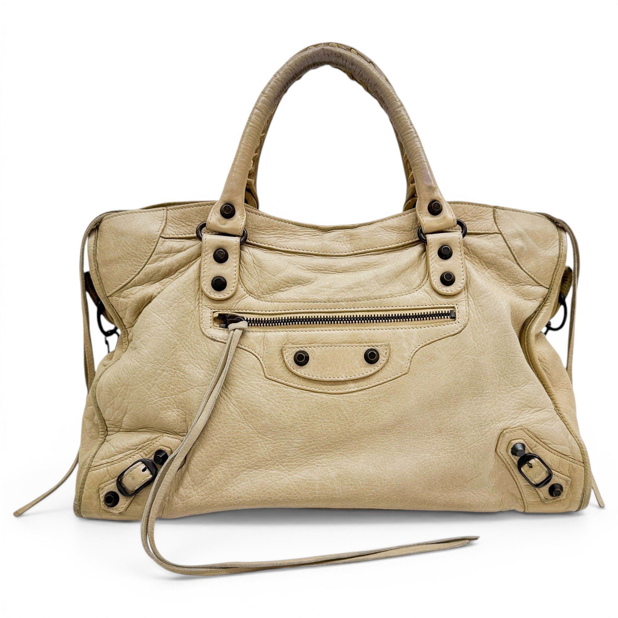 City leather handbag