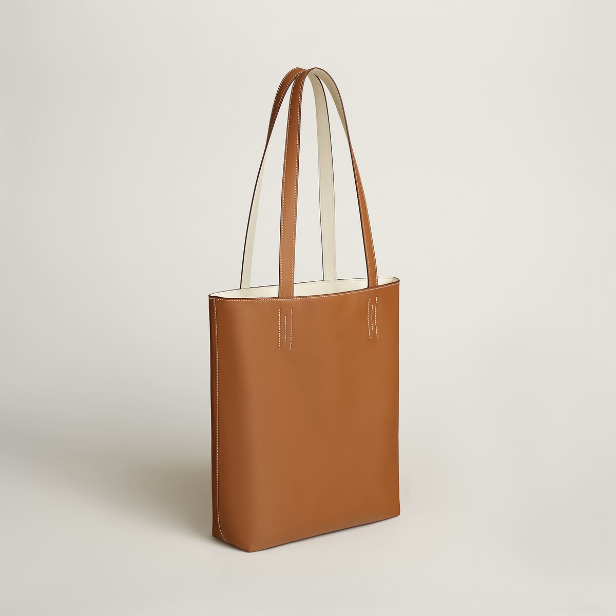 Hermès Neo Double Sens 35 bicolor bag Gold/nata Swift Calfskin