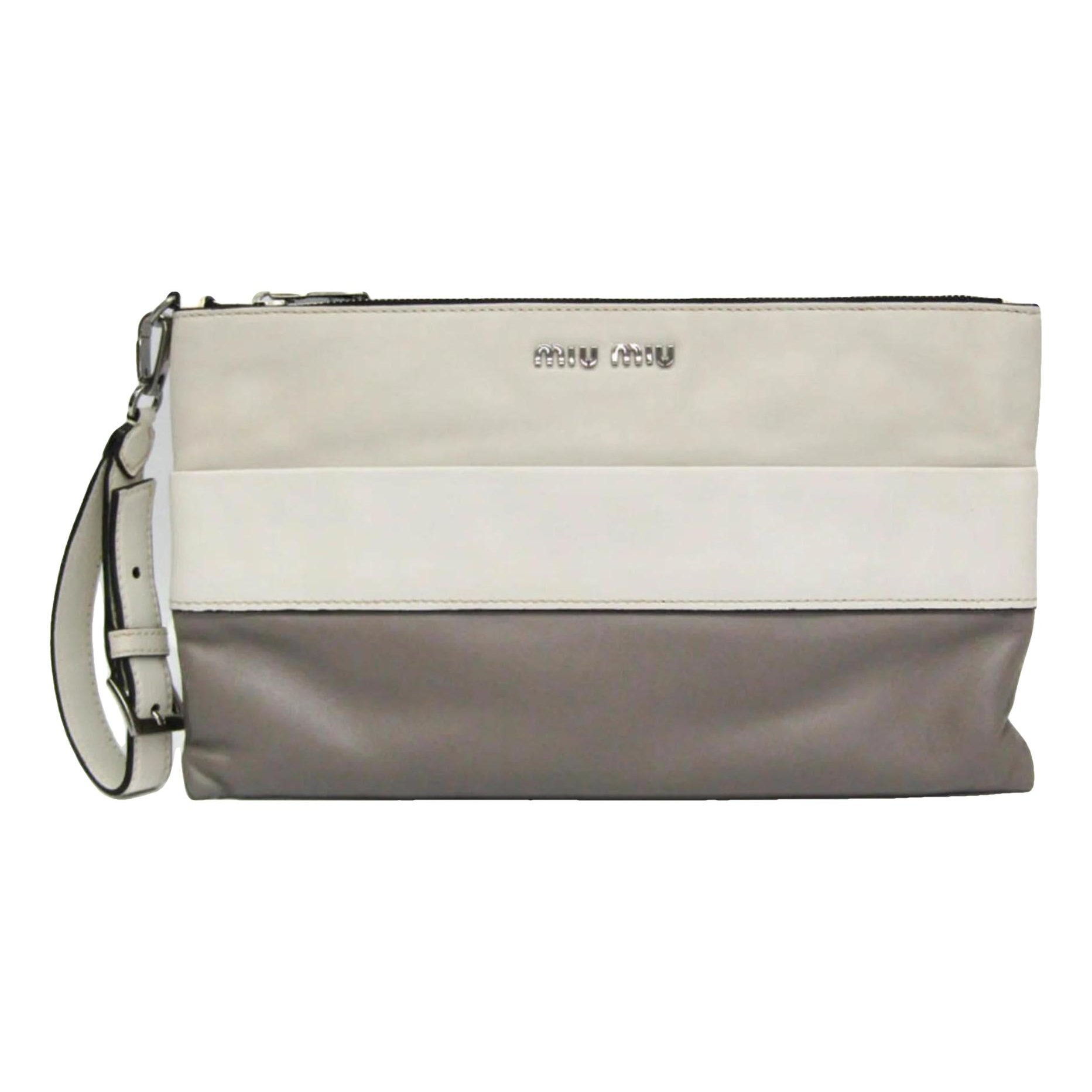 Leather clutch bag