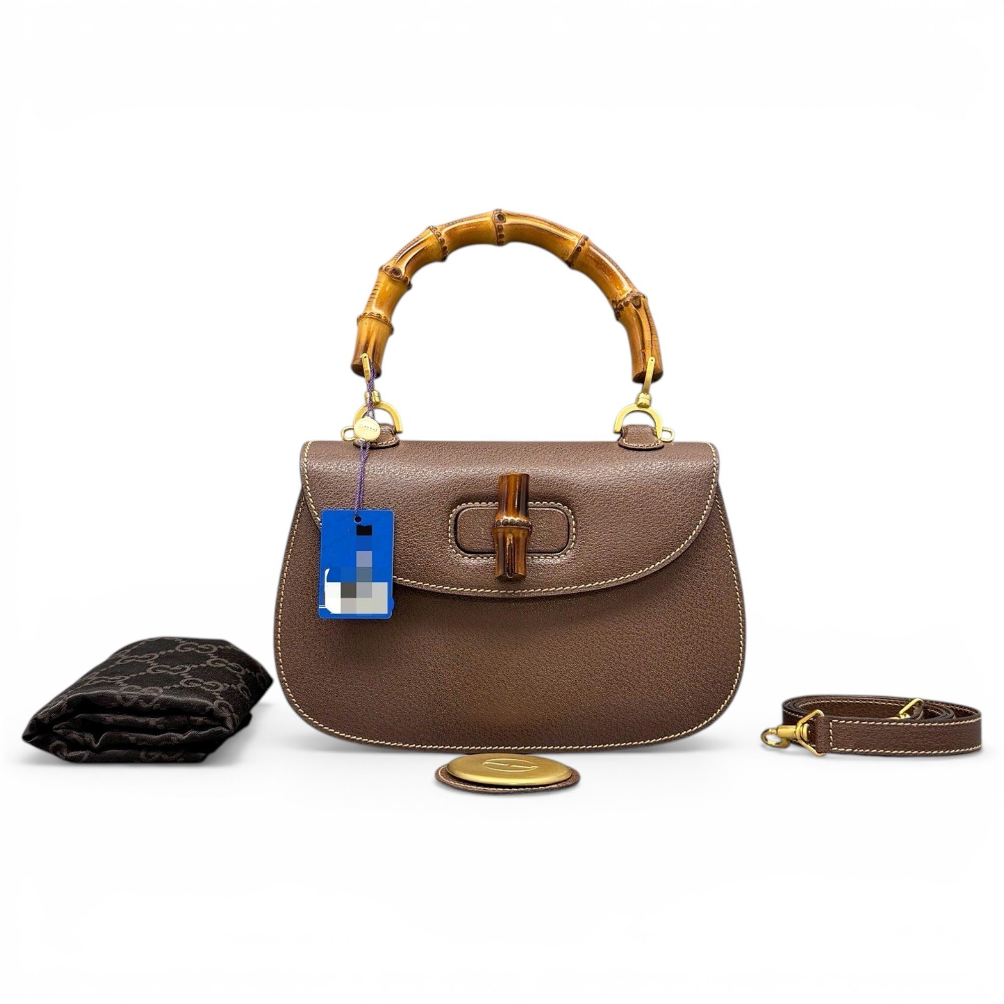 Convertible Bamboo Top Handle leather handbag