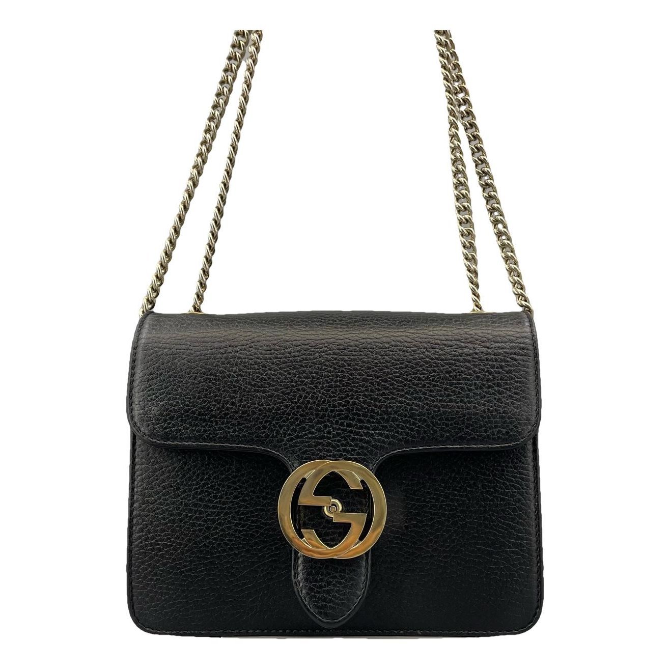 Interlocking leather handbag