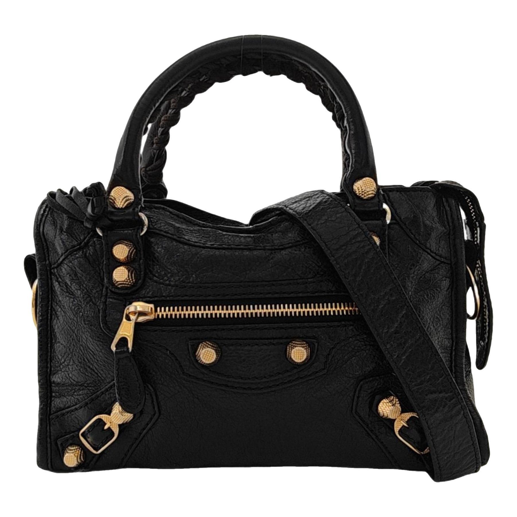 City leather handbag