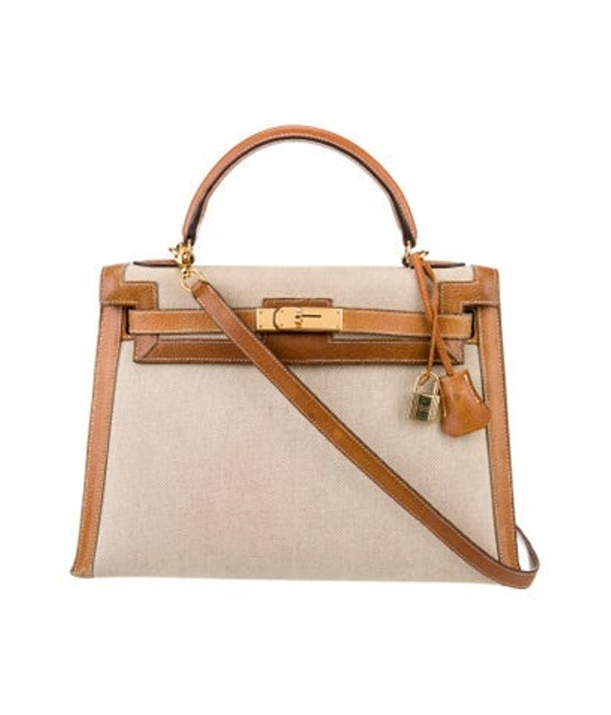 Hermes Toile Peau Porc Kelly Ii Sellier 32