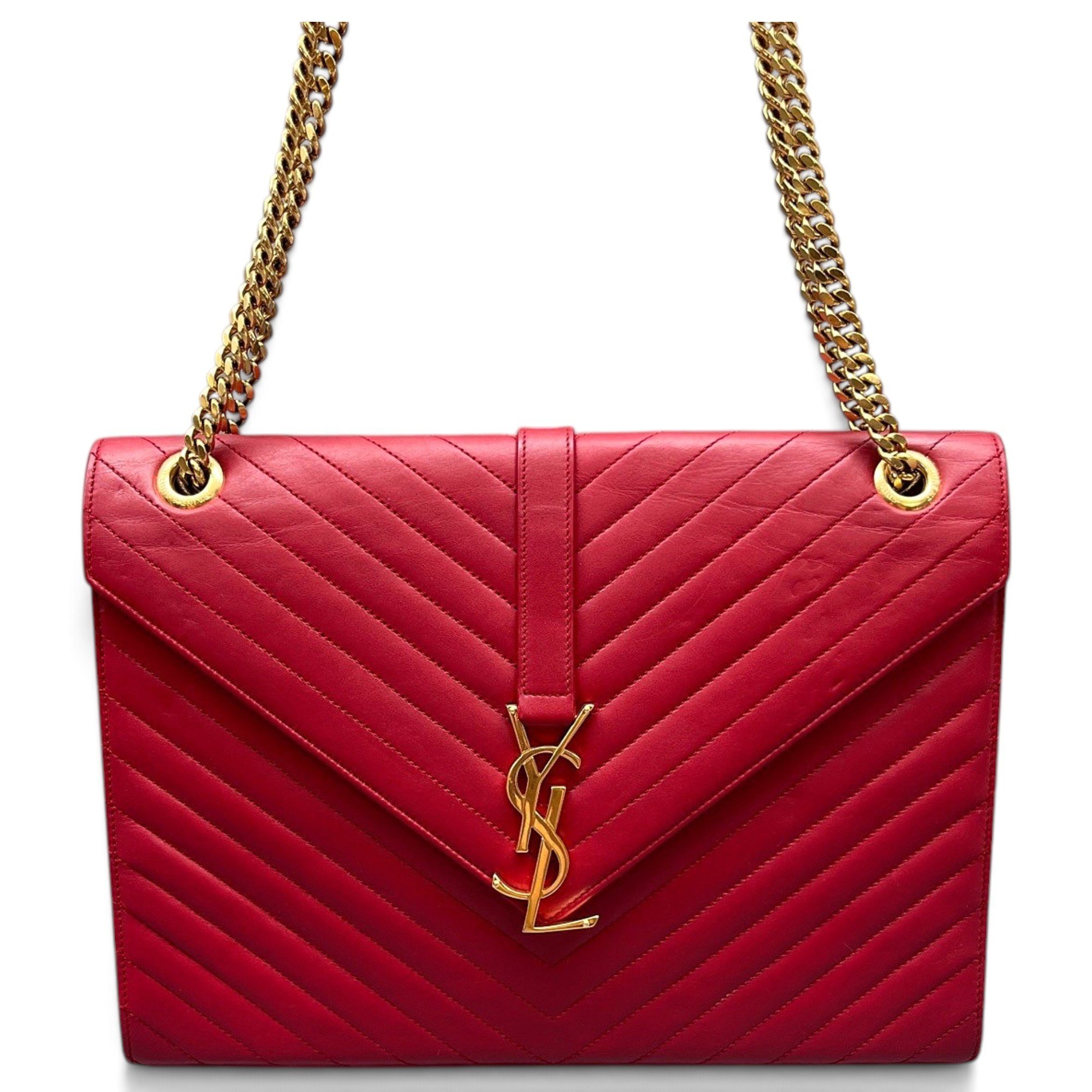 Envelope leather handbag
