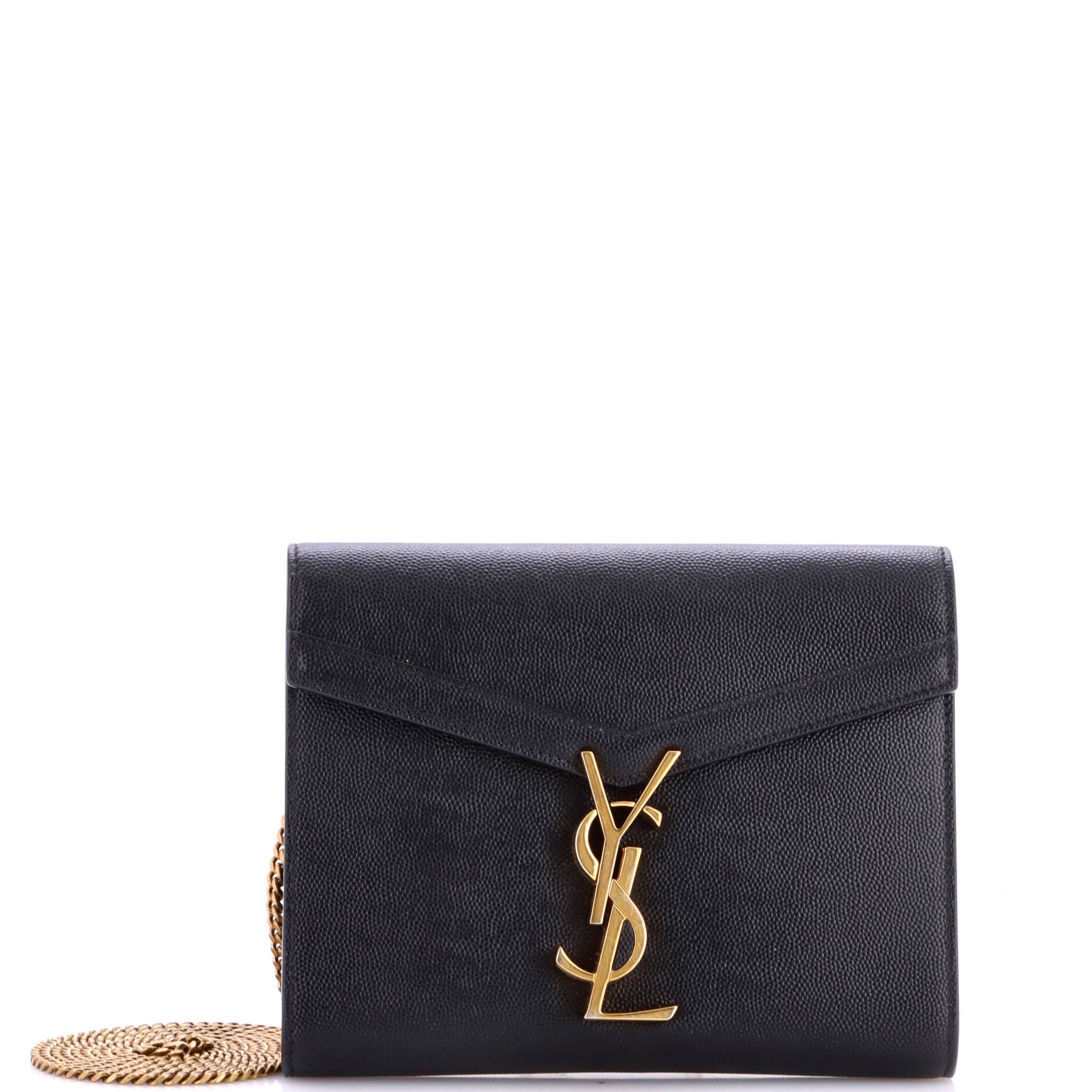 Saint Laurent Cassandra Chain Wallet Leather Mini