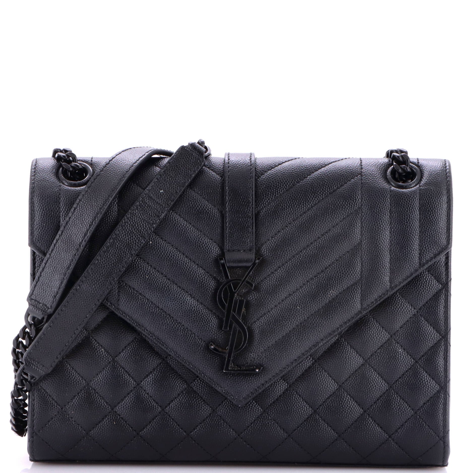 Classic Monogram Envelope Satchel Mixed Matelasse Leather Medium