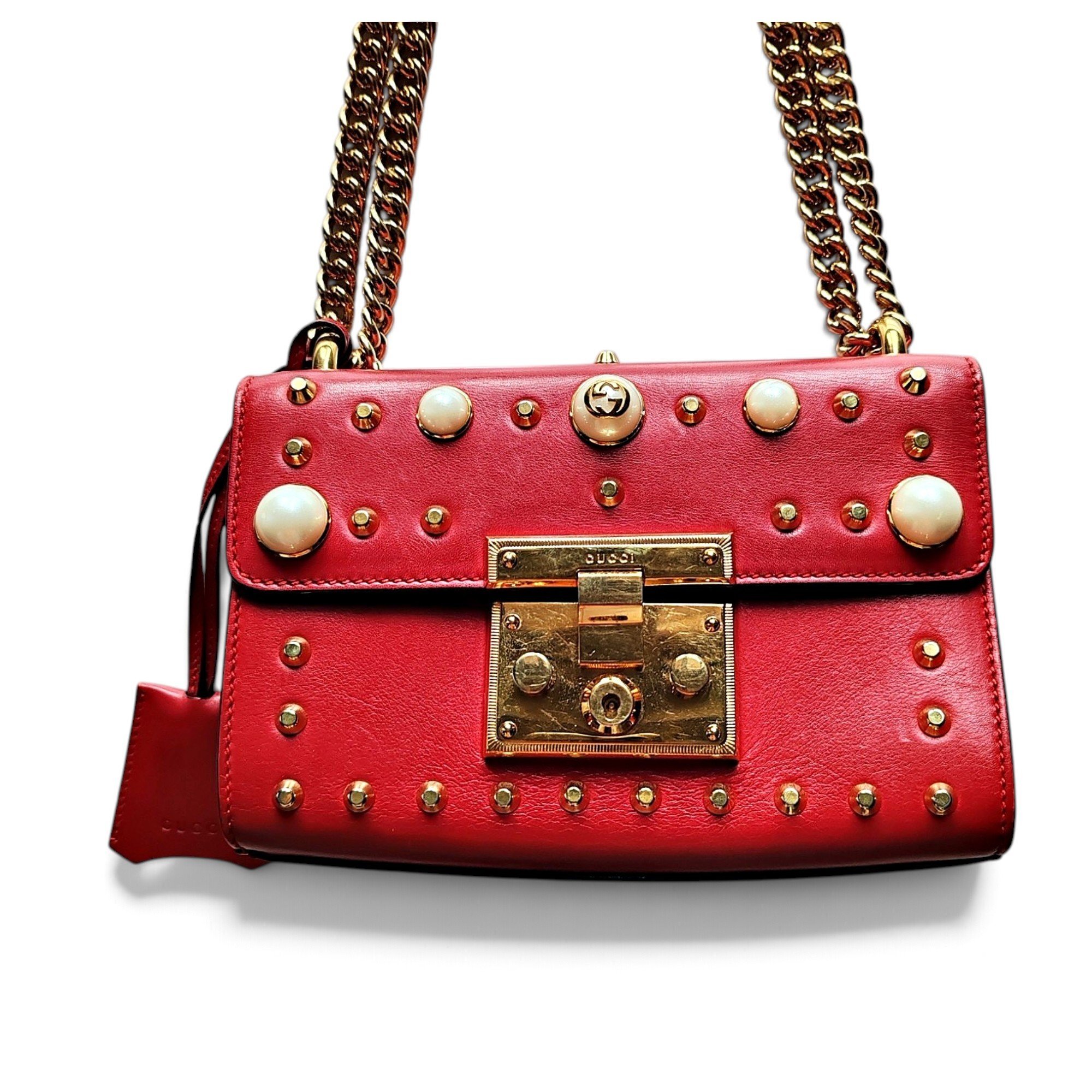 Padlock leather handbag
