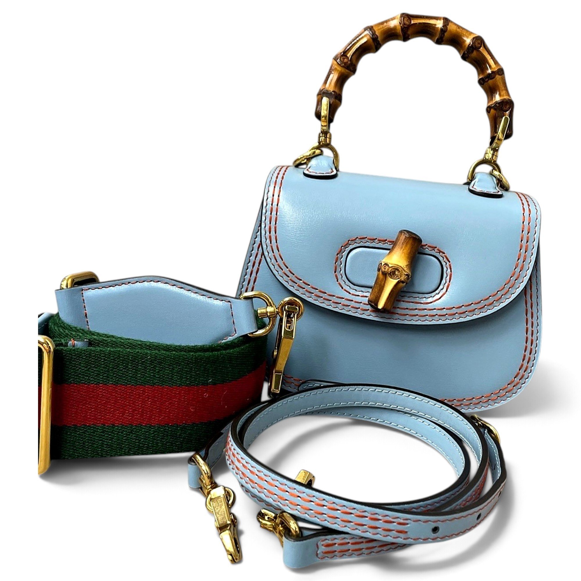 Convertible Bamboo Top Handle leather handbag