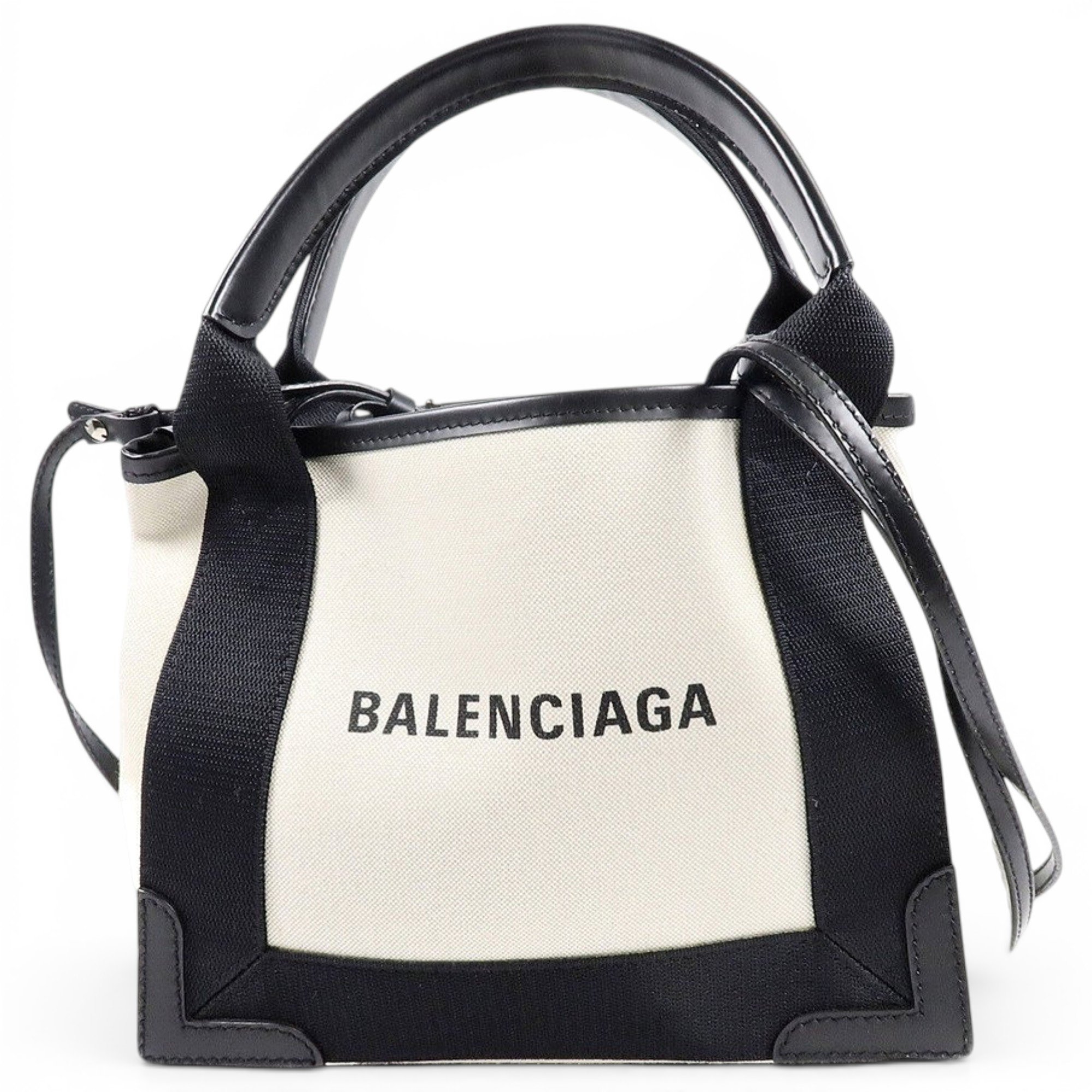 Navy cabas leather tote