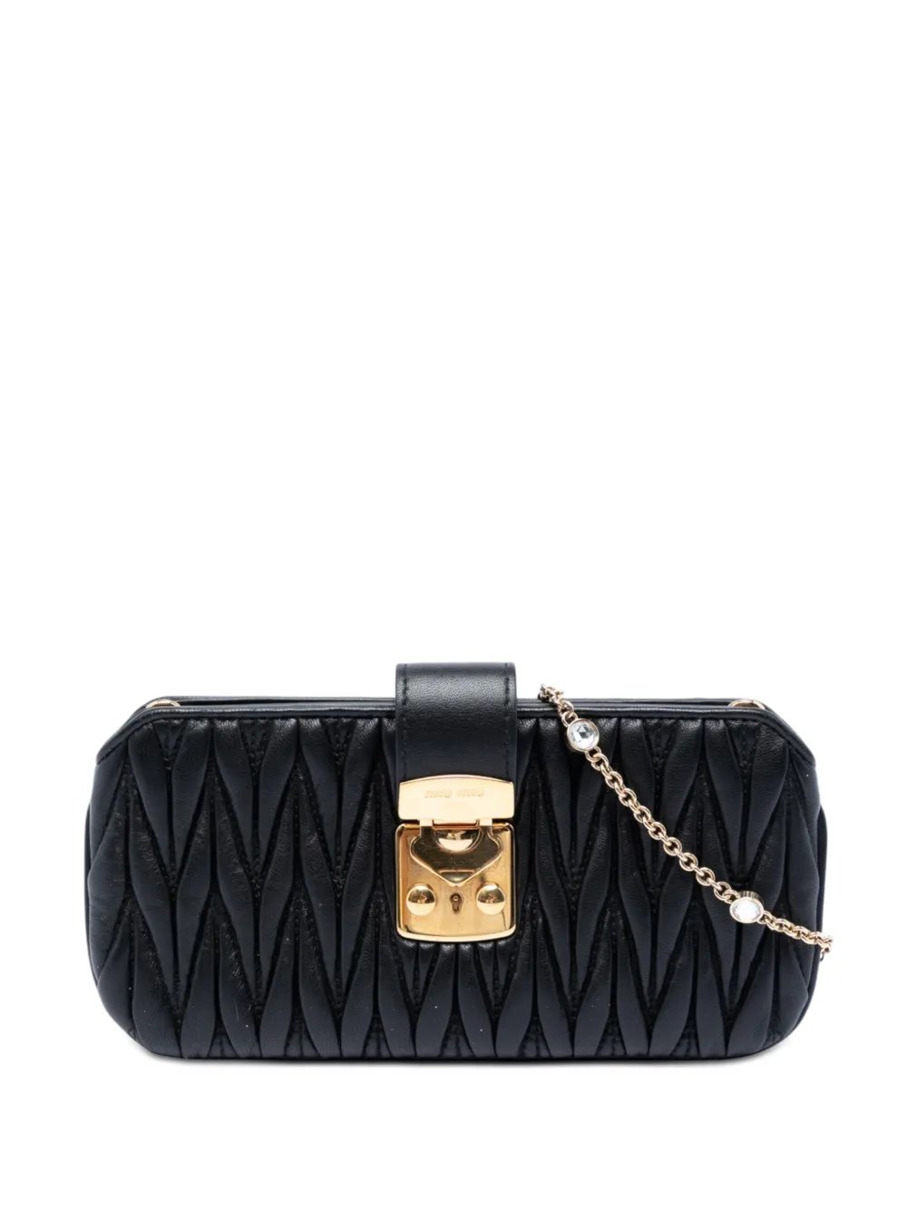 Miu Miu 2010-2026 Matelasse Nappa Crystal Clutch on Chain shoulder bag
