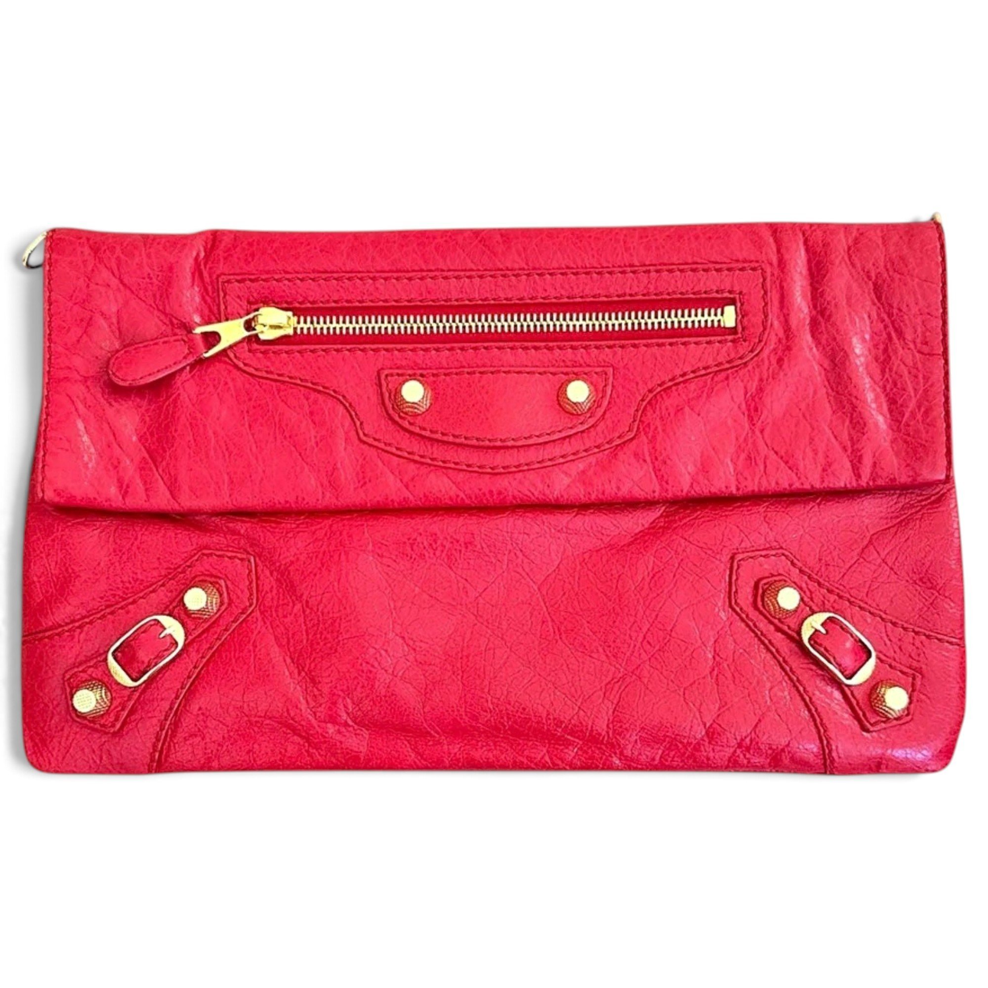 Envelop leather clutch bag