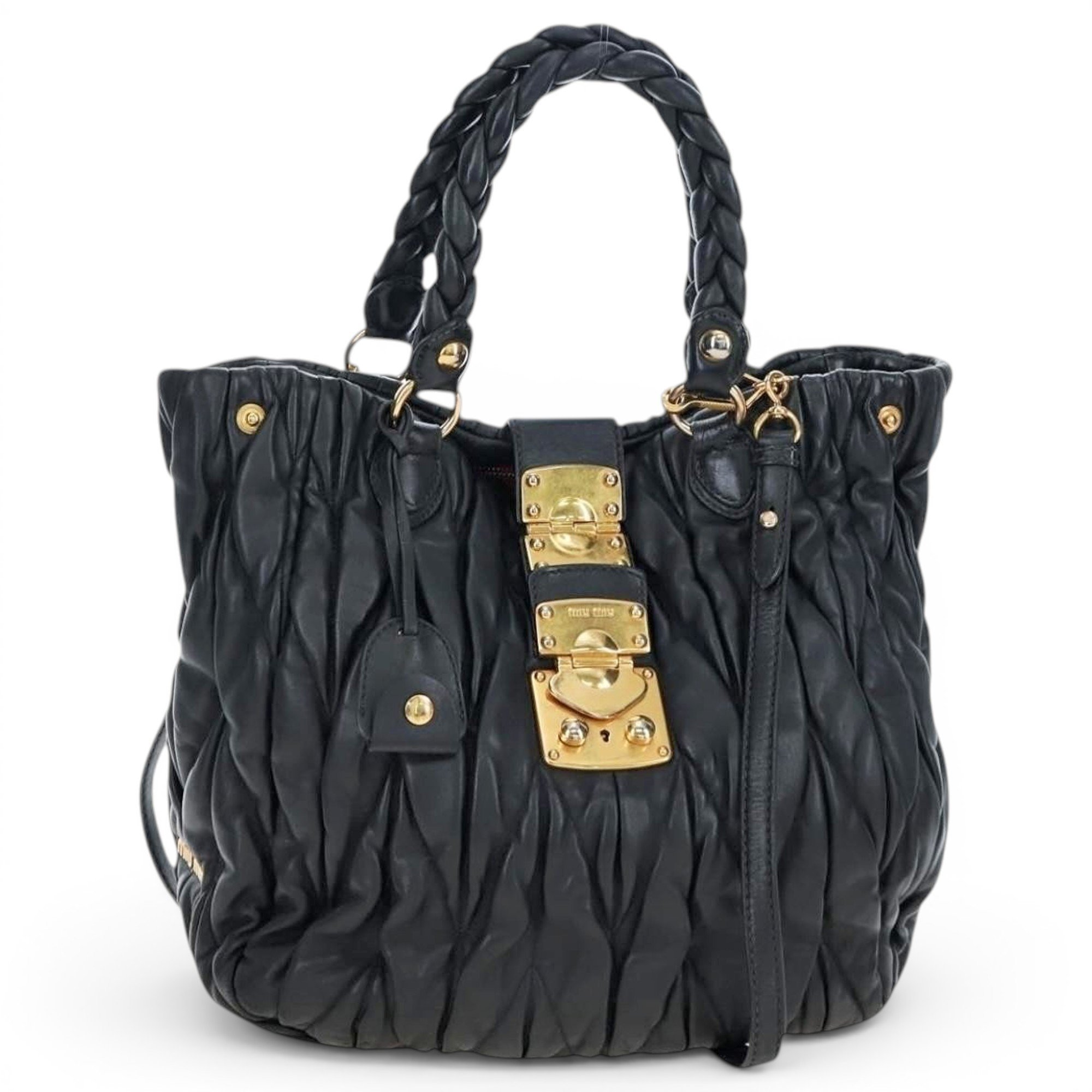 Matelassé leather tote