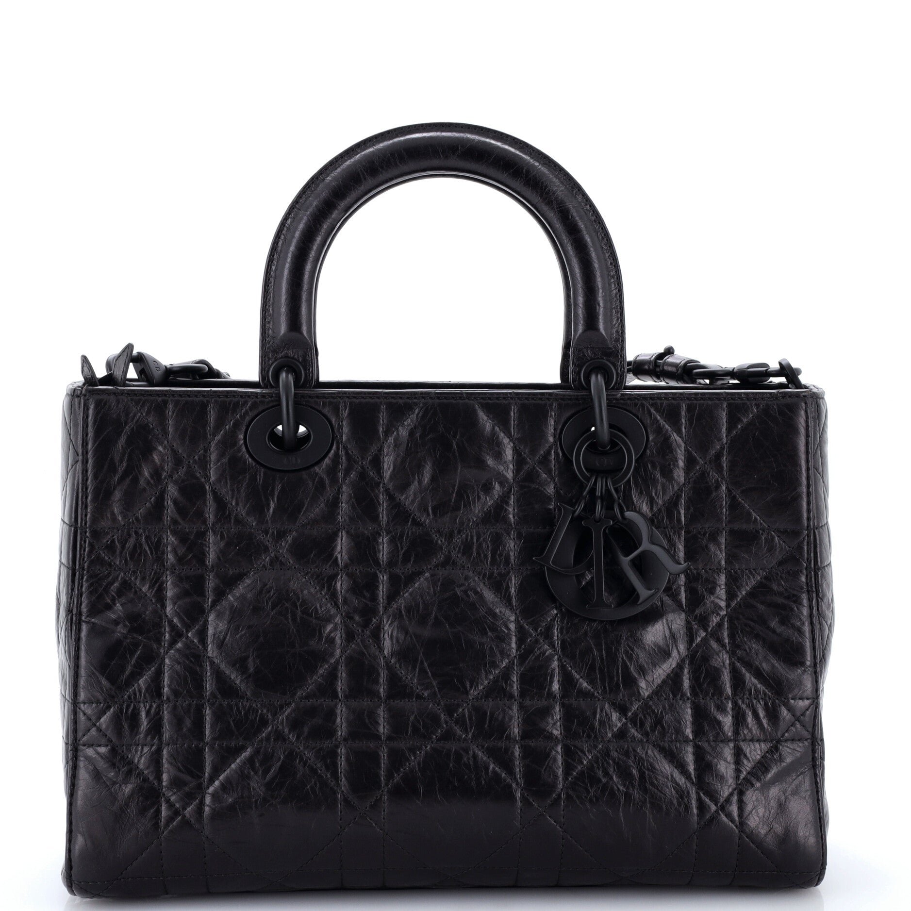 Ultra Matte Lady D-Sire Bag Macrocannage Crinkled Calfskin Medium