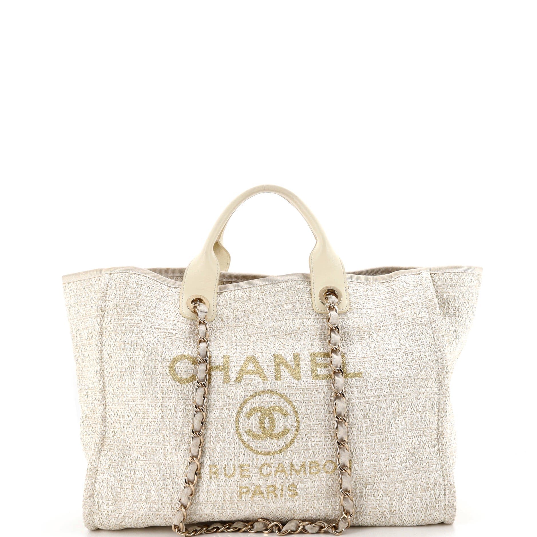 Deauville Tote Raffia with Glitter Detail Medium