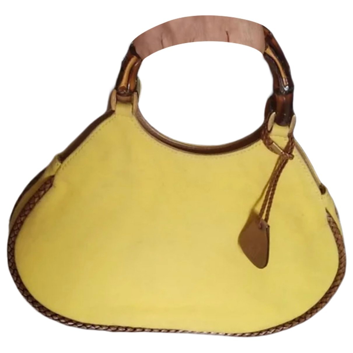 Vintage Bamboo Hobo linen handbag