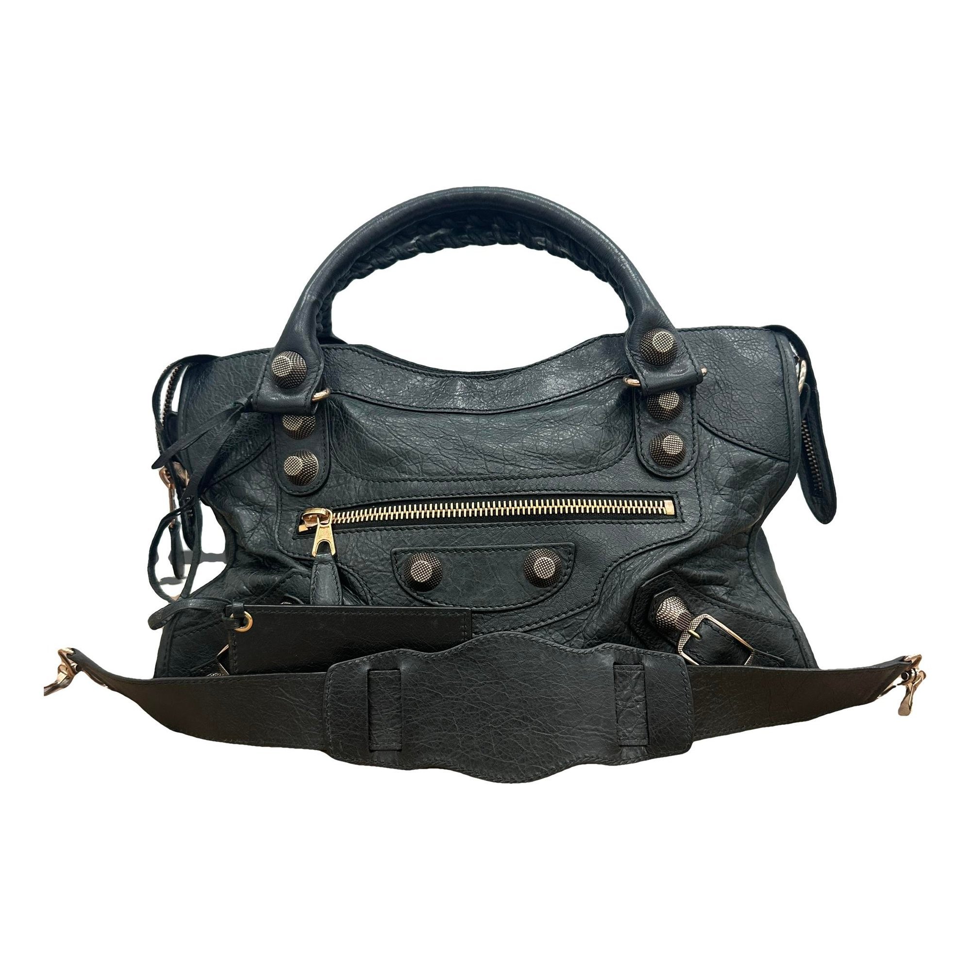 City leather handbag