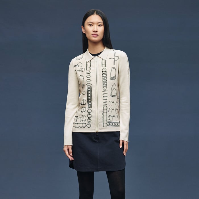 Beige Pierre d'Istrie "Cahier Du Colporteur" Zipped Twillaine Cardigan