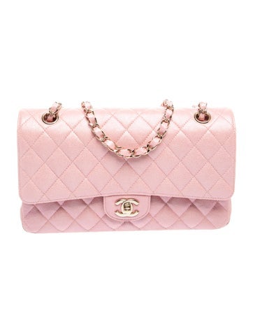 Medium Iridescent Double Flap Bag