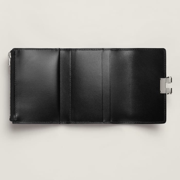 Noir Charniere Compact Wallet