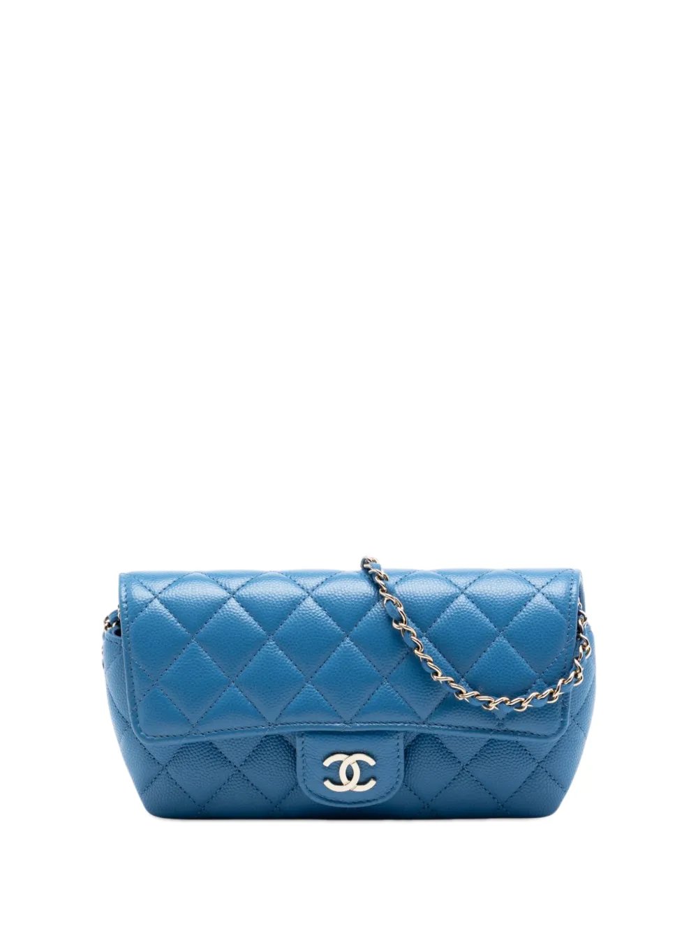 2021 CC Quilted Caviar Sunglasses Case with Chain crossbody bag