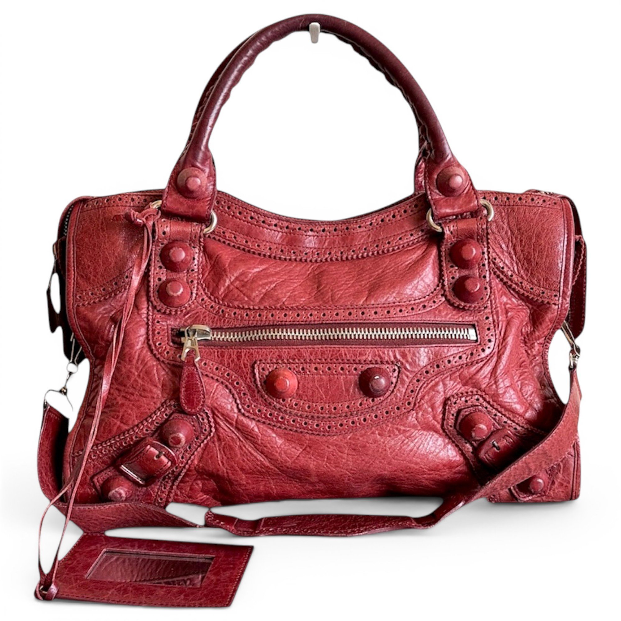 City leather handbag