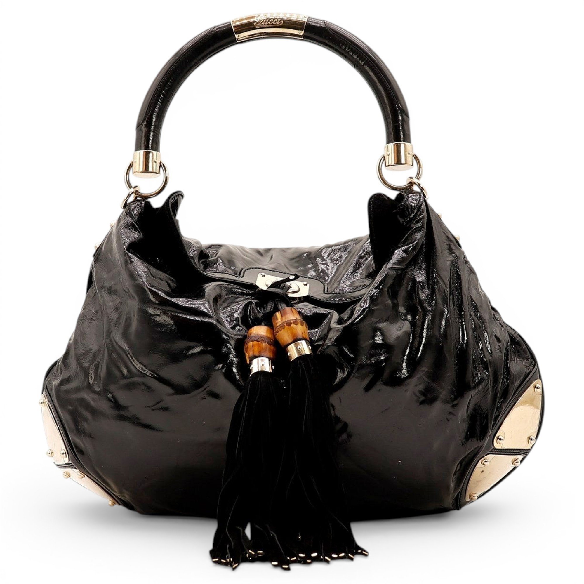 Indy patent leather handbag